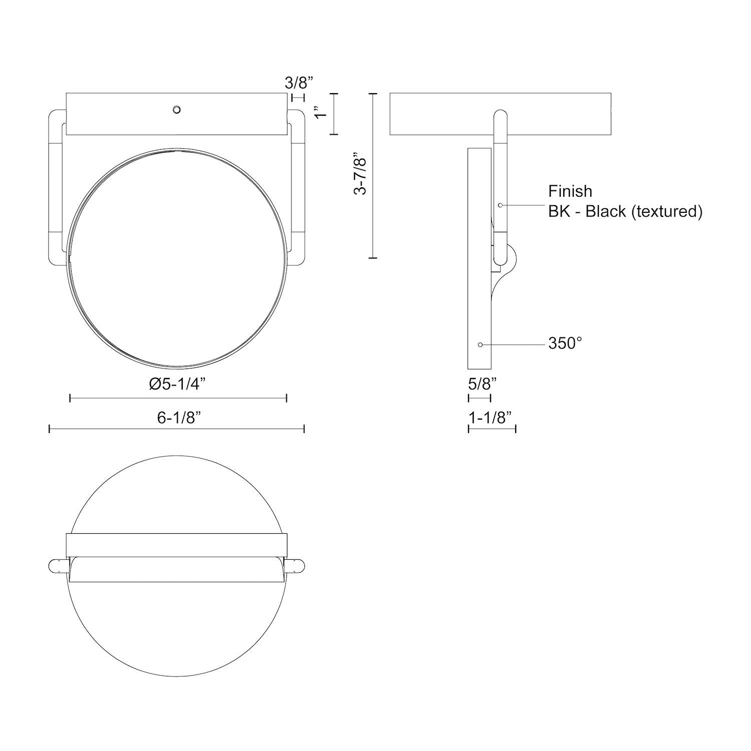 Novel 5-in Aluminum Semi-Flush Mount