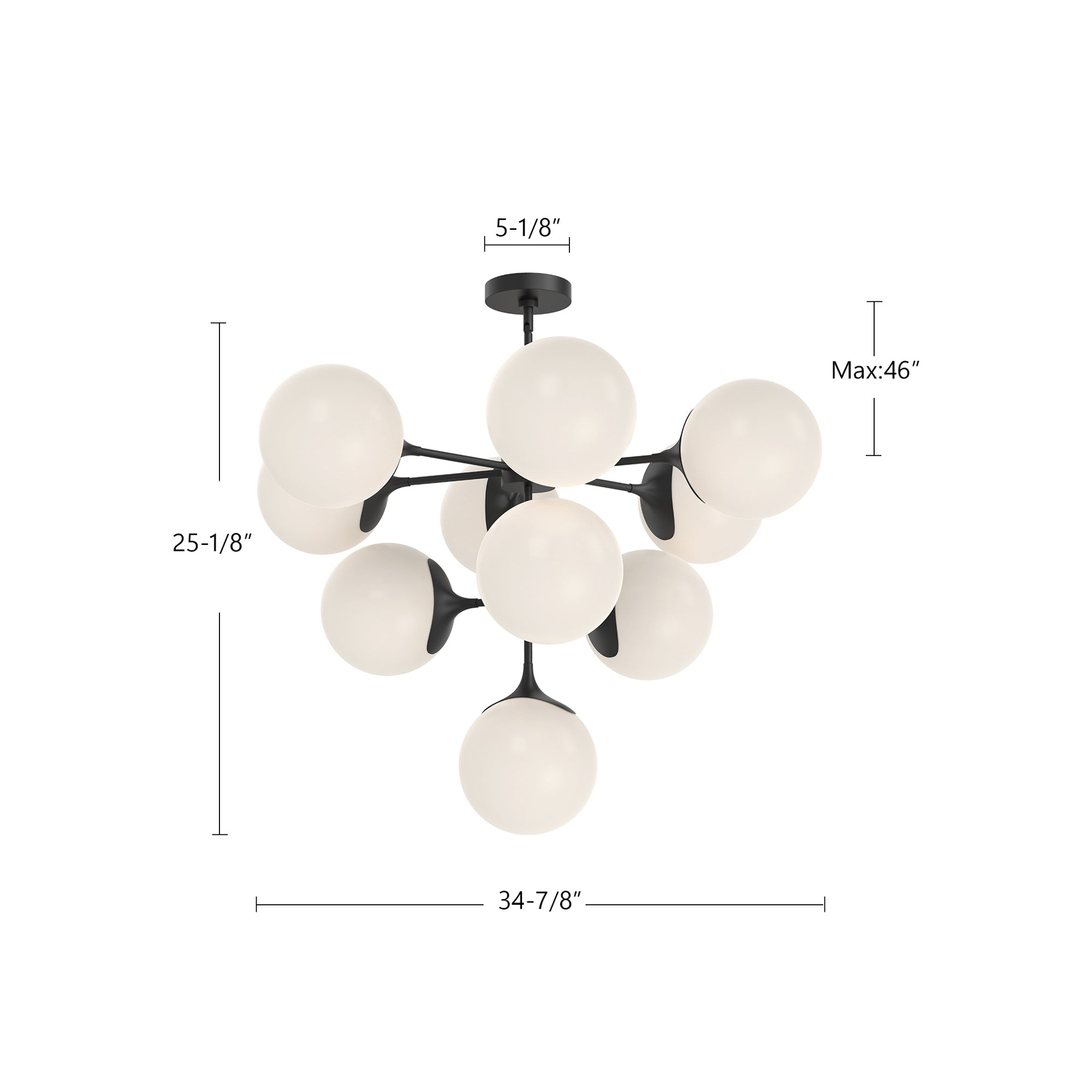 Nouveau 35-in Steel Chandelier