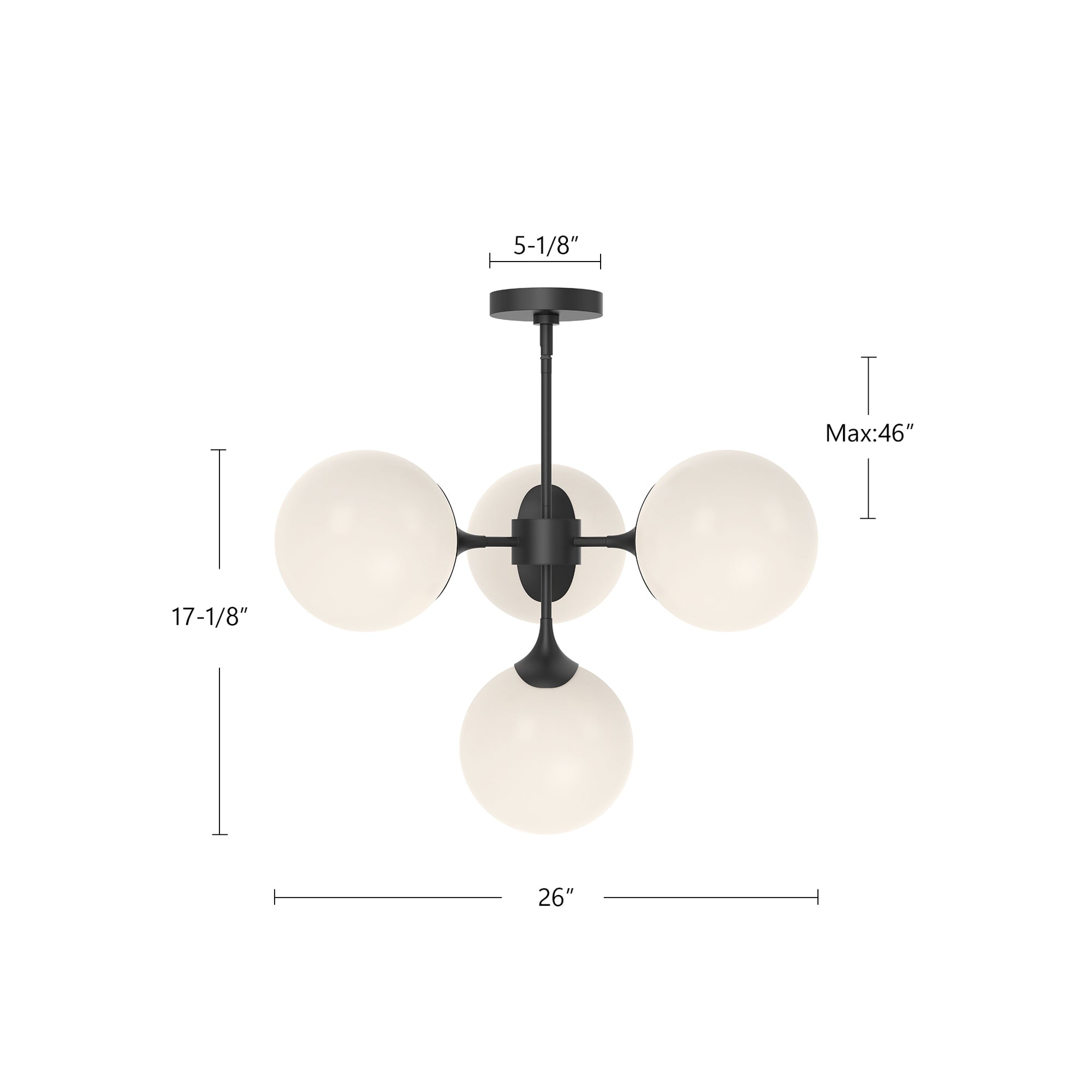 Nouveau 26-in Steel Chandelier