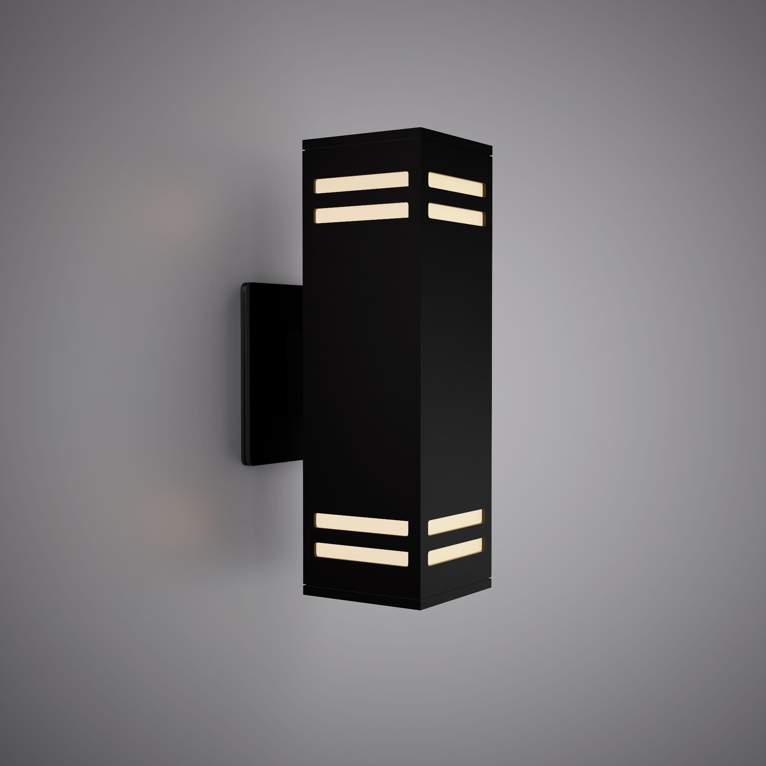 Exterior Up/Down Wall Sconce Black Powder Coated Dimmable