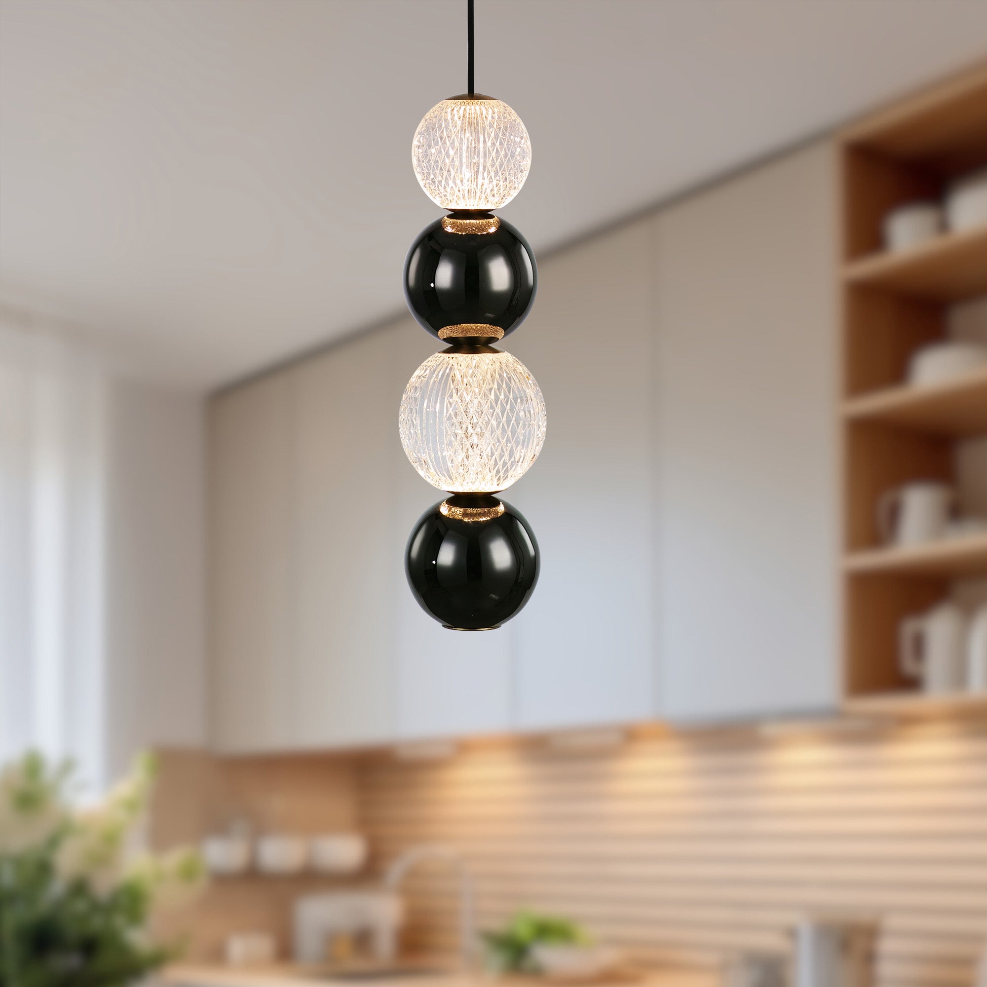 Onyx 5-in Steel Pendant