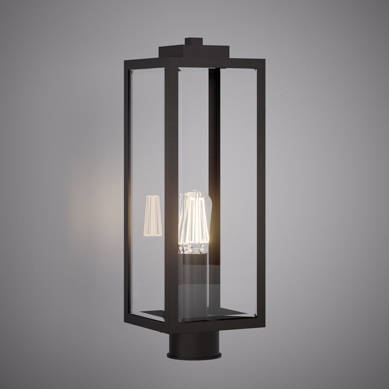 1 Lights 18-in Exterior Post light Black powder Coated Dimmable 60W