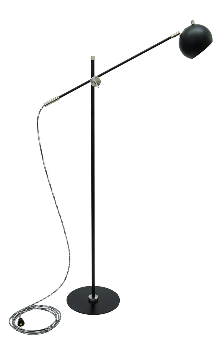 59-inch Orwell Black Satin Nickel Floor Lamp