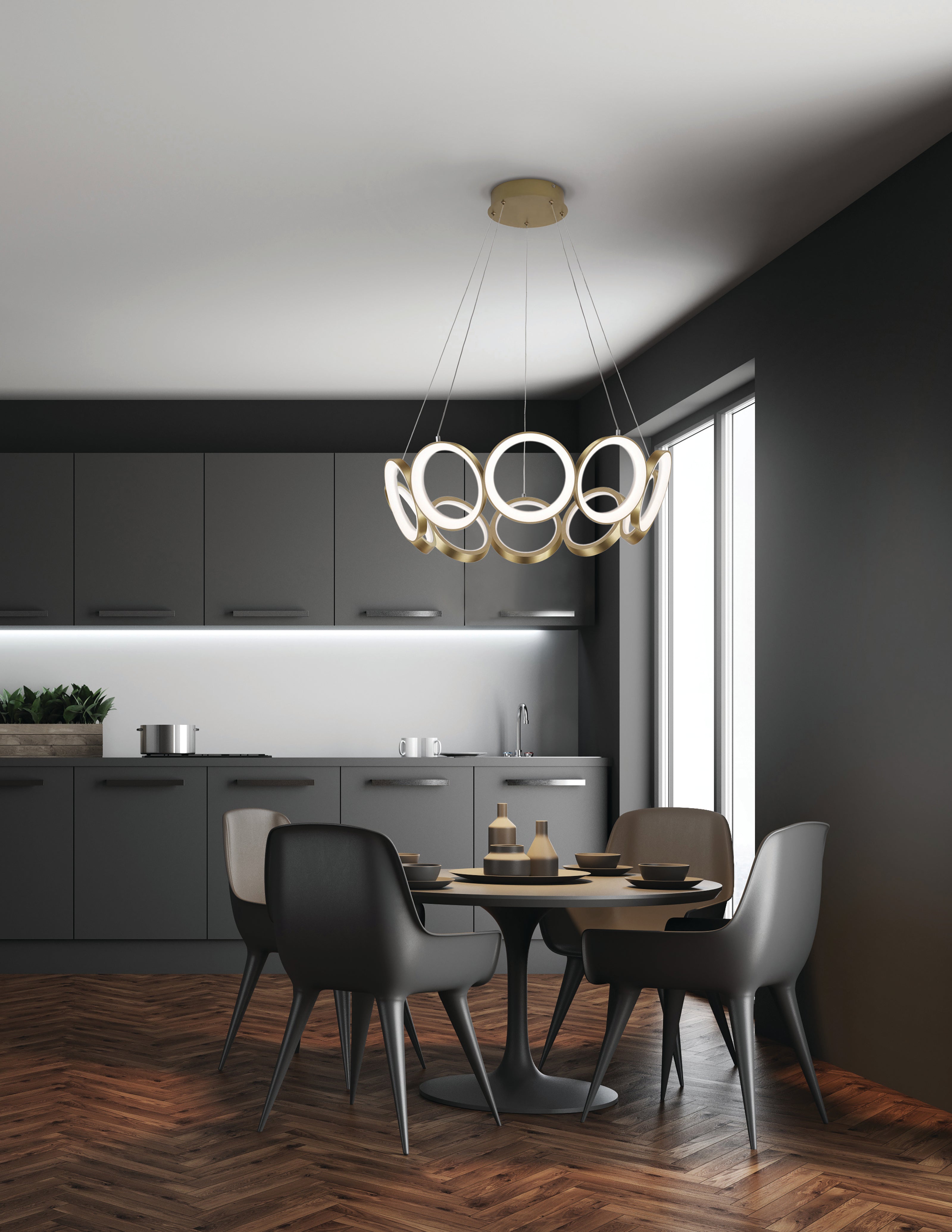 Oros 29-in Aluminum Chandelier