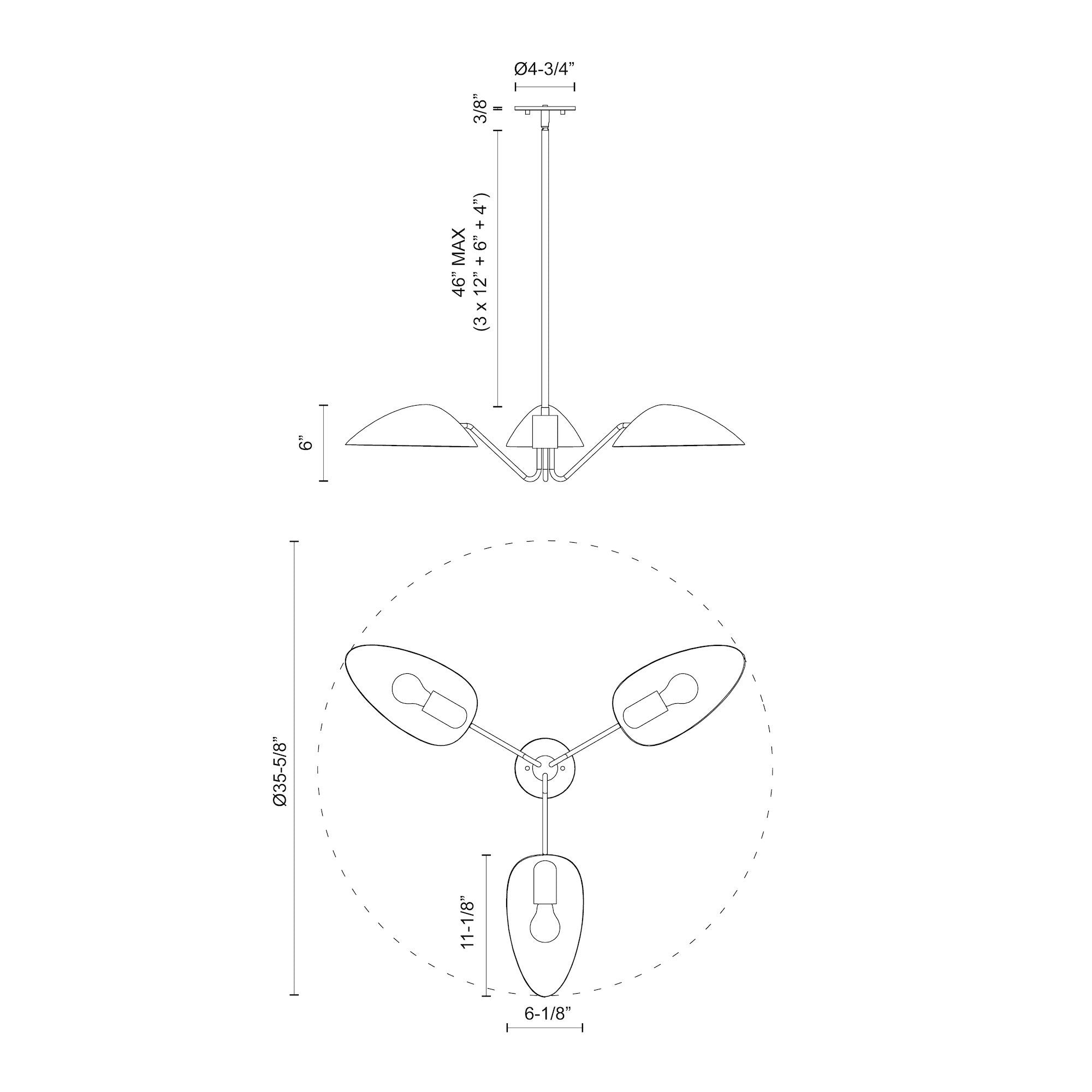 Oscar 36-in Steel Pendant