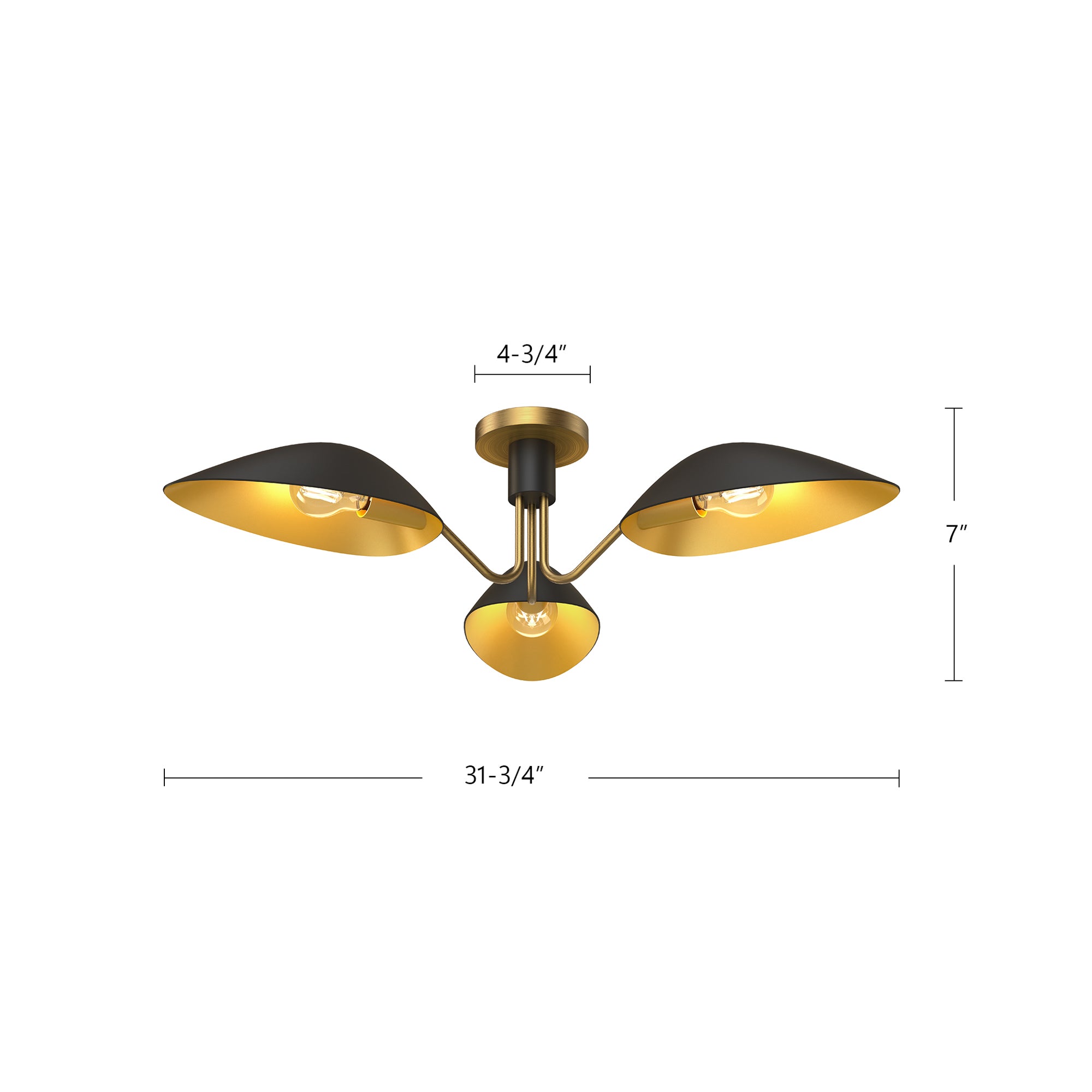Oscar 32-in Steel Semi-Flush Mount