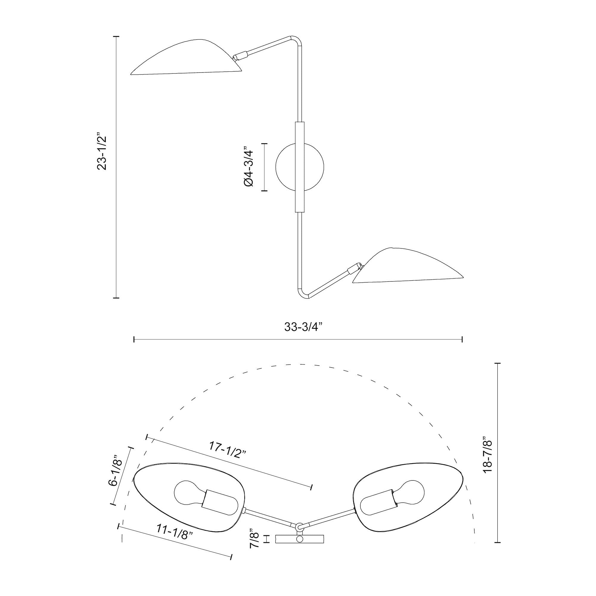 Oscar 6-in 2 Lights Steel Vanity Light