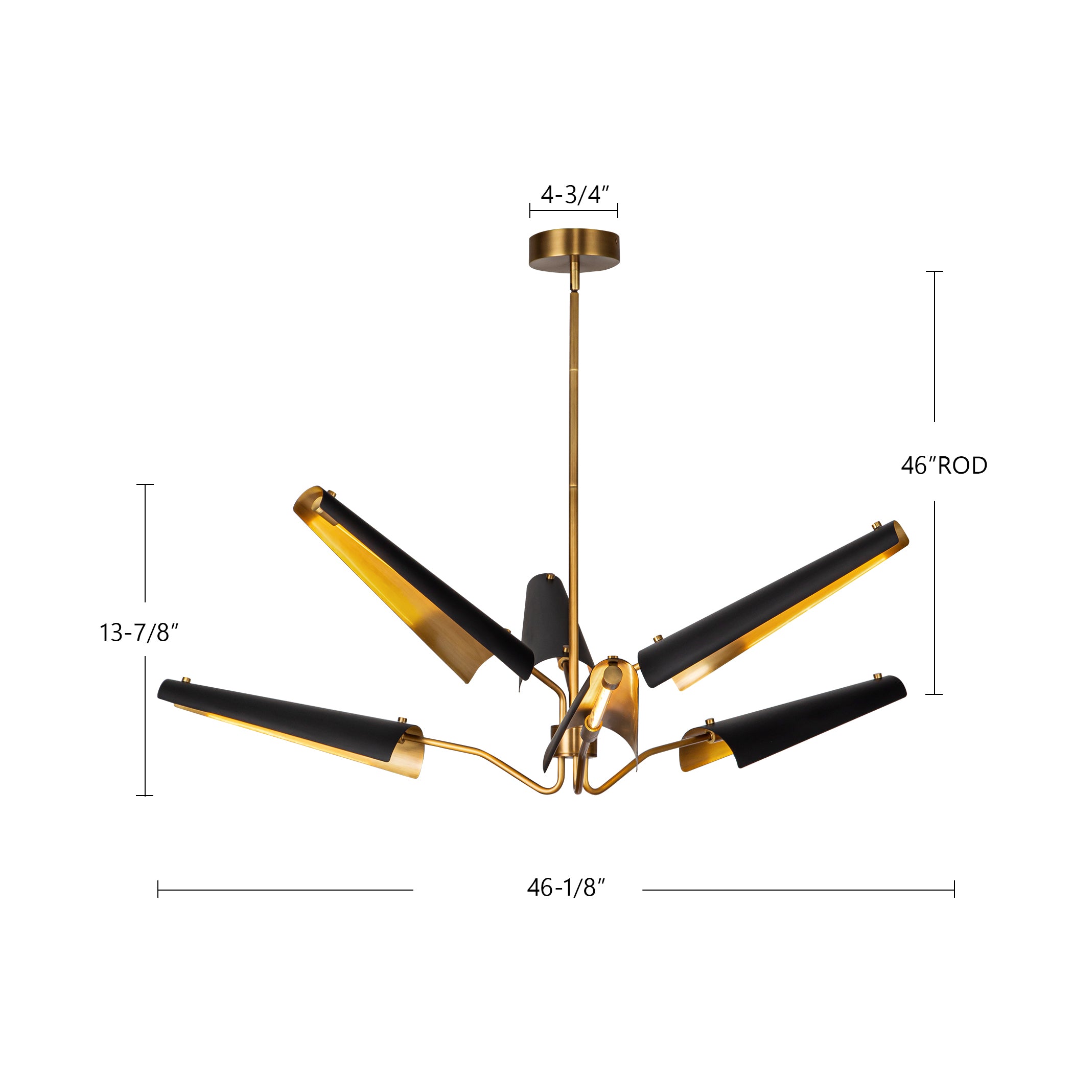 Osorio 46-in 6 lights Steel Chandelier