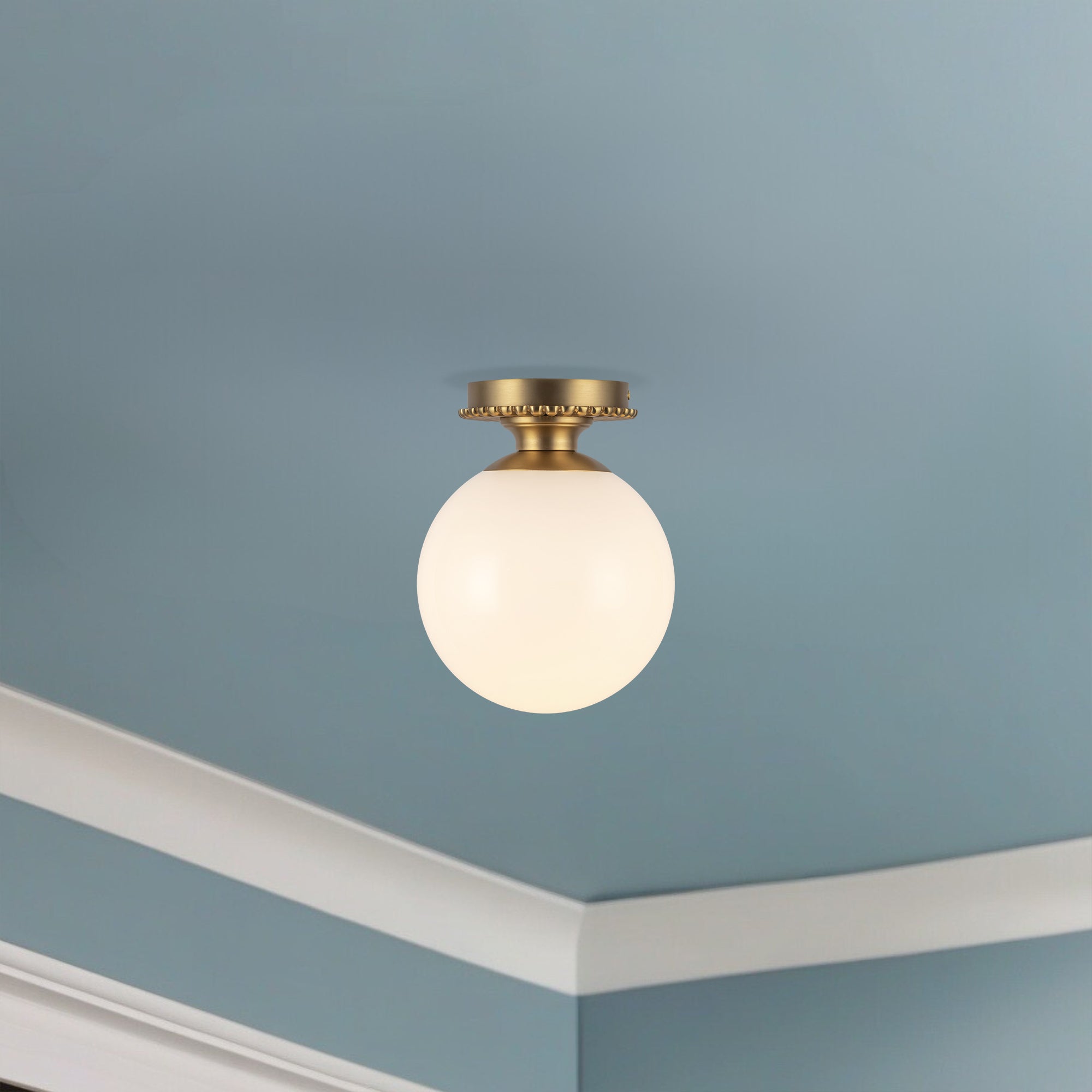 Otis 8-in Steel Semi-Flush Mount