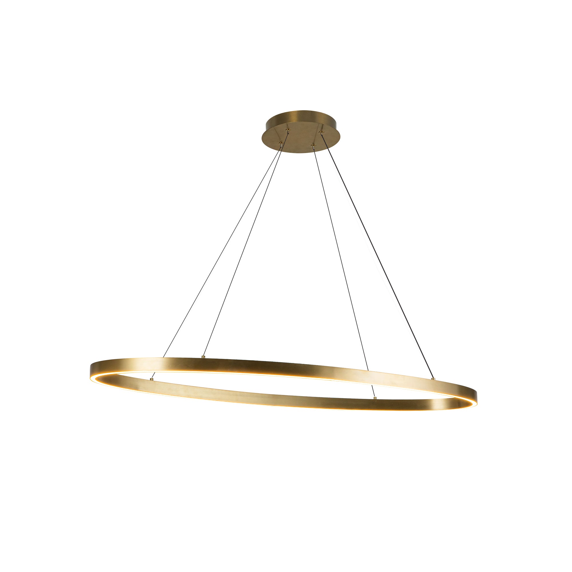 Ovale 40-in Aluminum Linear Pendant