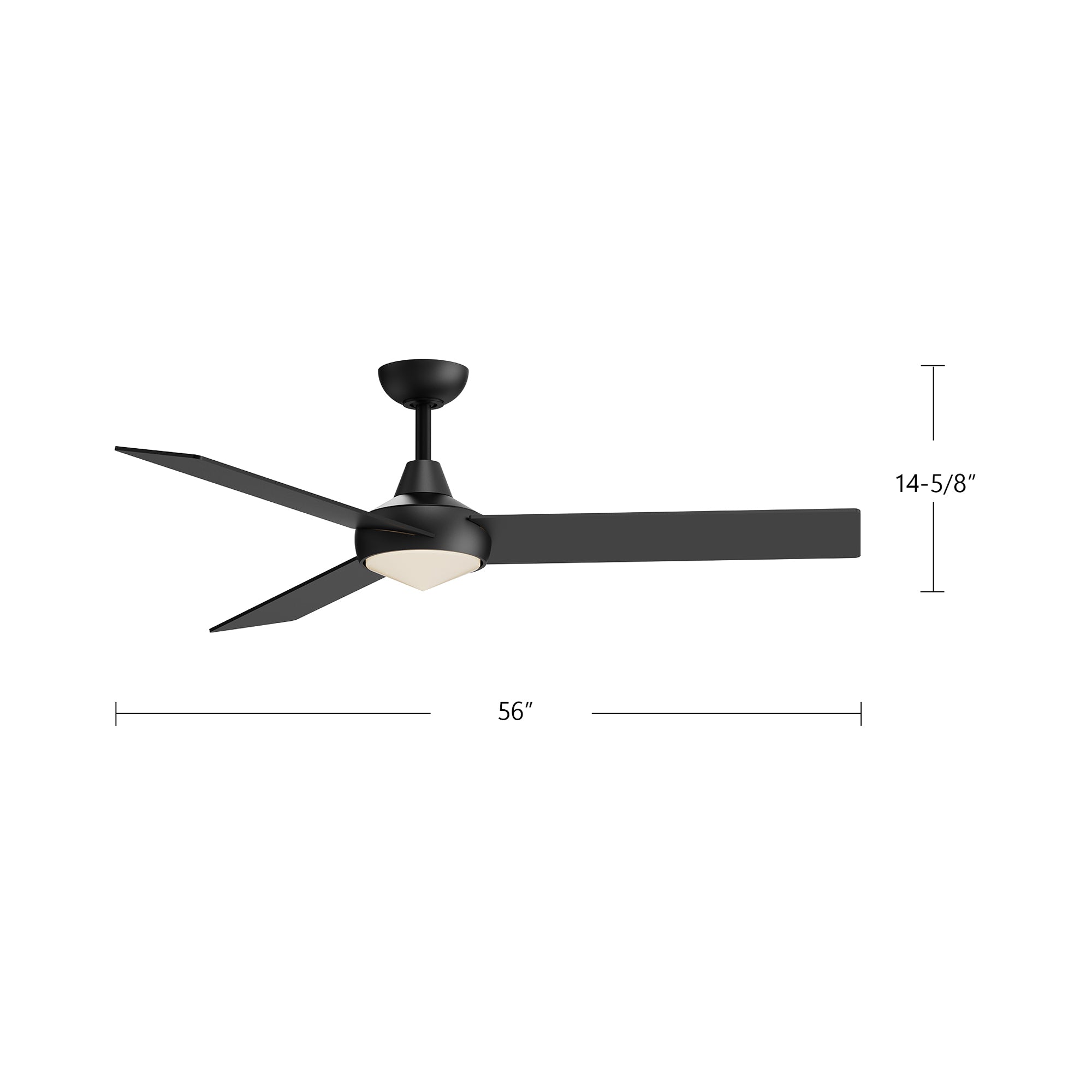 Owens 56-in Matte Black Reversible DC LED Ceiling Fan