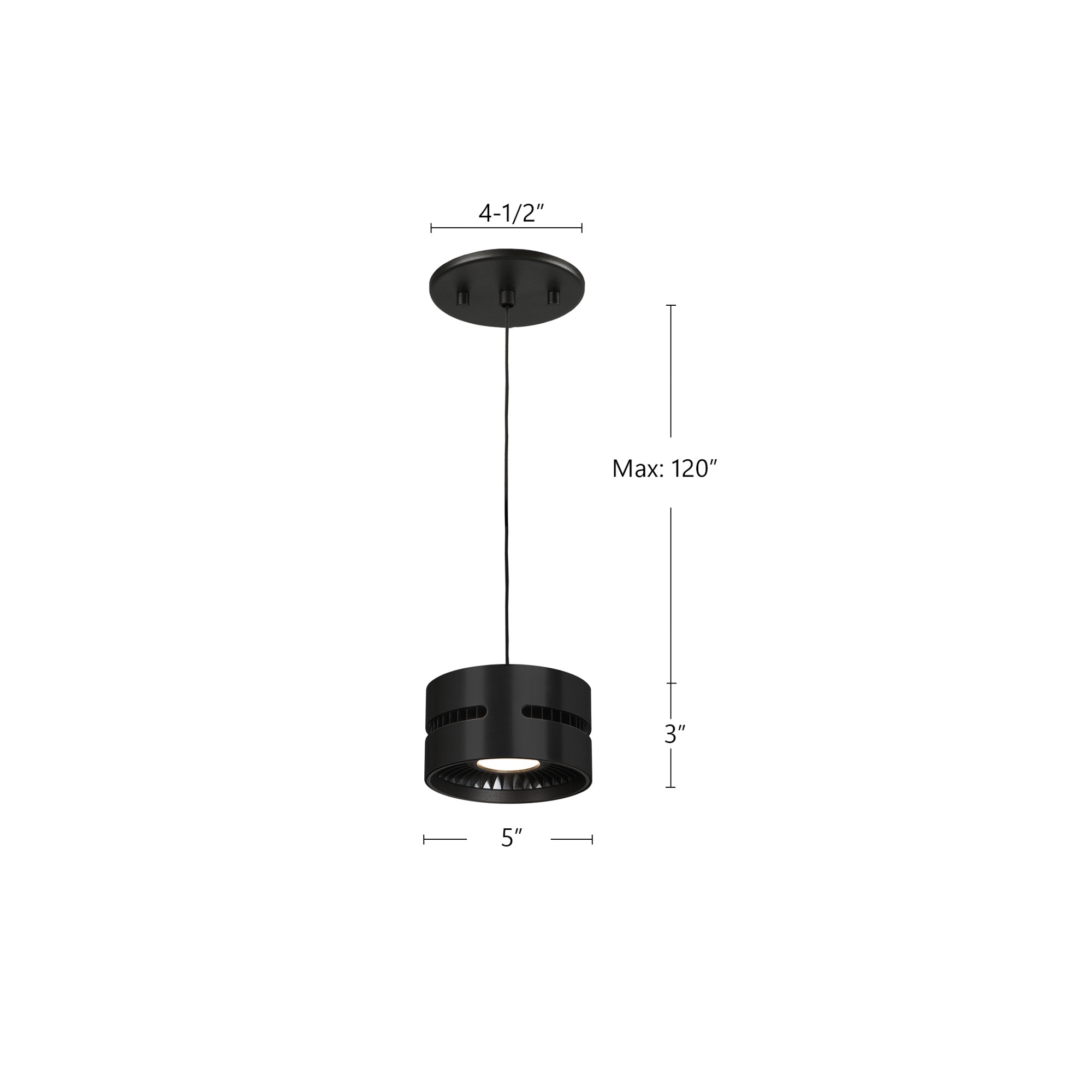 Oxford 5-in Aluminum Pendant