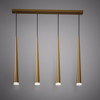 Vega 4-Light Aged Brass Chandelier Dimmable 100W