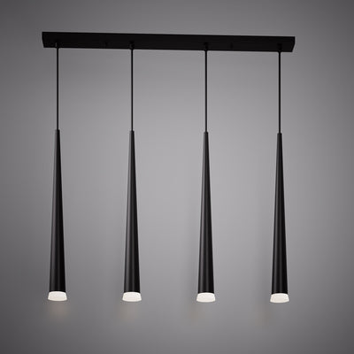 Vega 4-Light Matte Black Chandelier Dimmable 100W