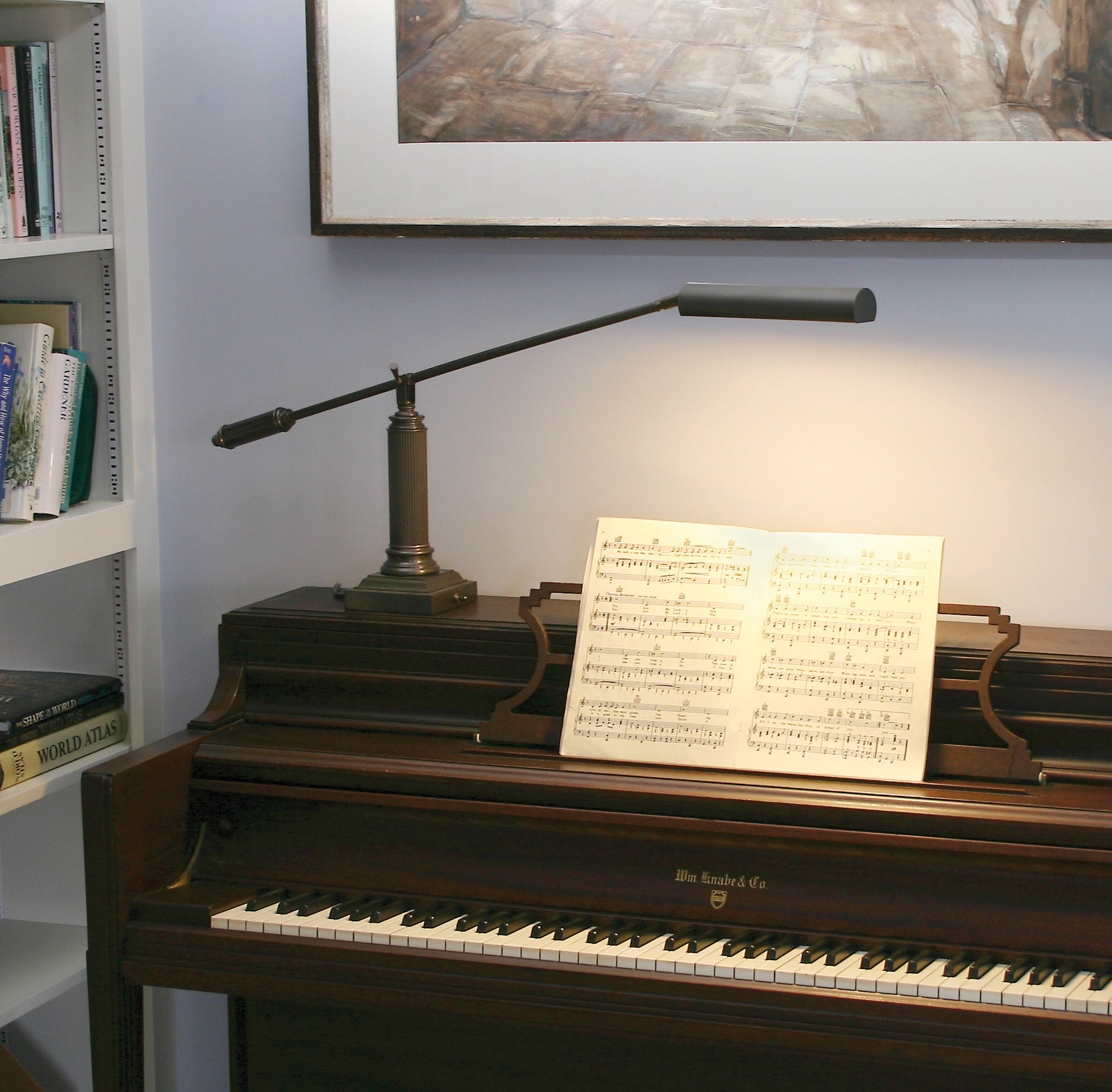 26-inch Grand Piano Mahogany Bronze Counter Balance Desk Lamp