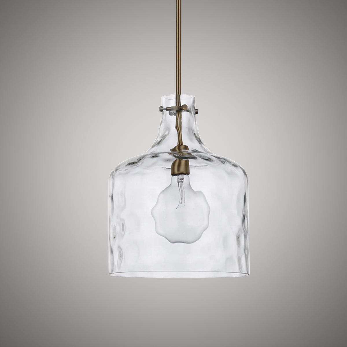 1 Lights Hazel 12-in Pendant Aged Brass Dimmable 60W