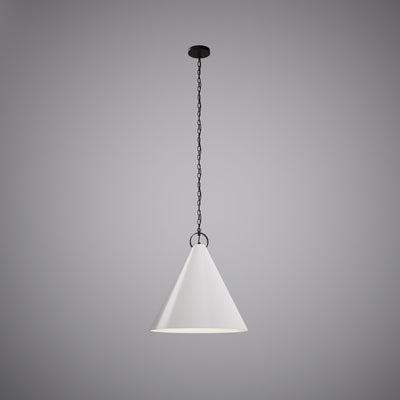 15.75-inch Matte White Dimmable Pendant Light