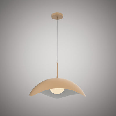 Radiance 1-Light Beige Outside/White Inside Pendant Dimmable 60W
