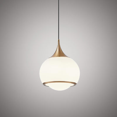 Maggie 1-Light 10-in Satin Brass Pendant Dimmable 60W