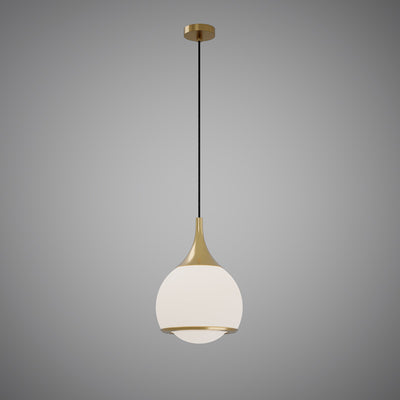 Maggie 1-Light 14-in Satin Brass Pendant Dimmable 60W