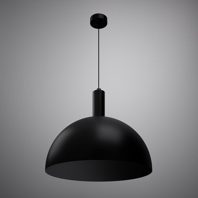 Archi 1-Light 24-in Matte Black Outside/White Inside Pendant Dimmable 60W