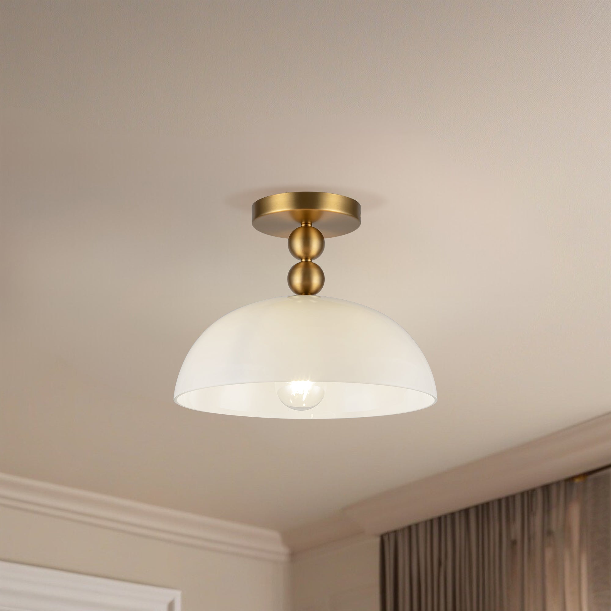 Paisley 12-in Steel Semi-Flush Mount