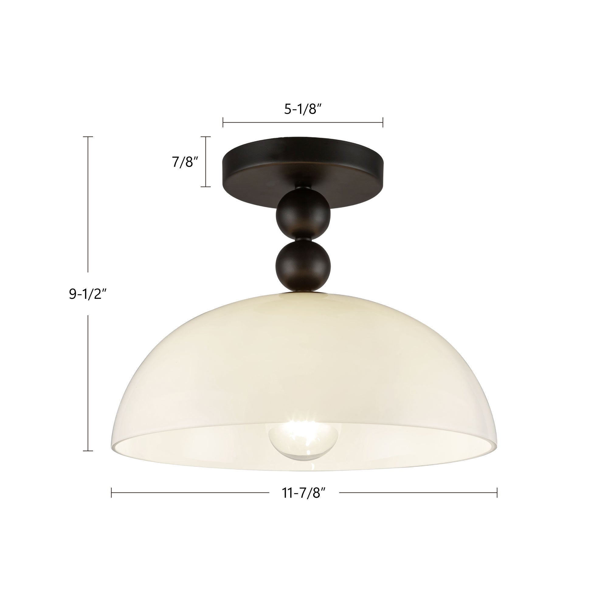 Paisley 12-in Steel Semi-Flush Mount