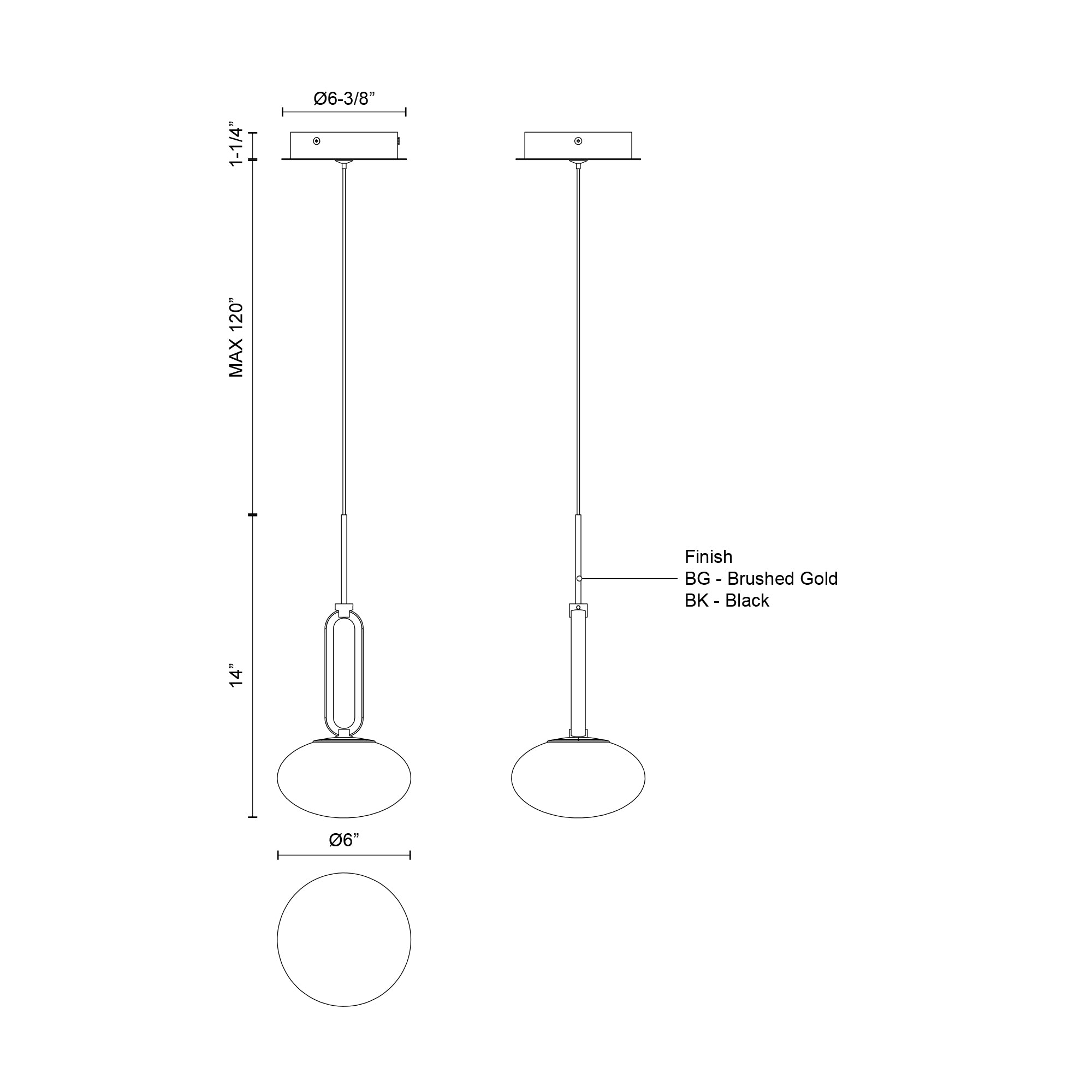 Tavira 6-in Aluminum Pendant