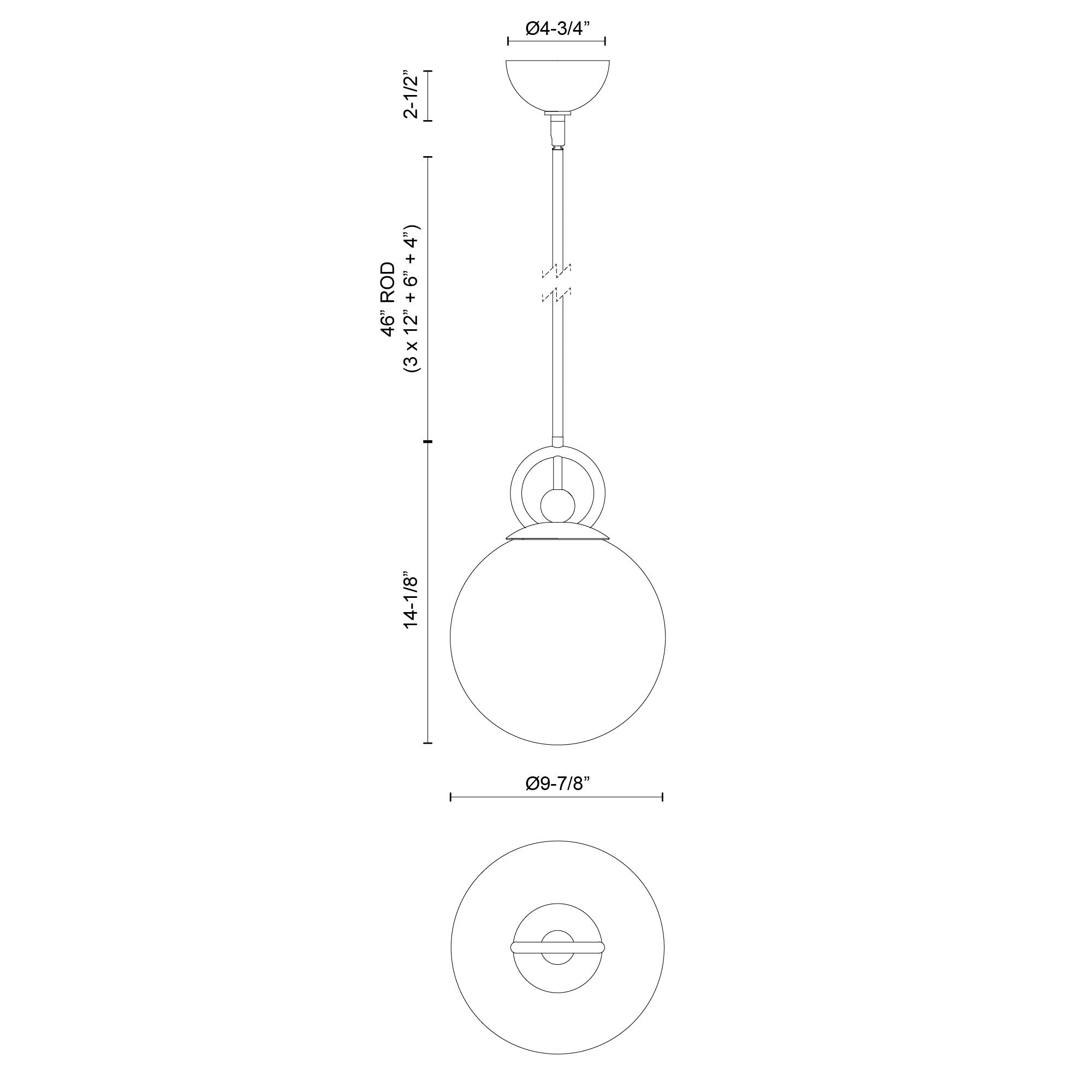 Fiore 10-in Steel Pendant