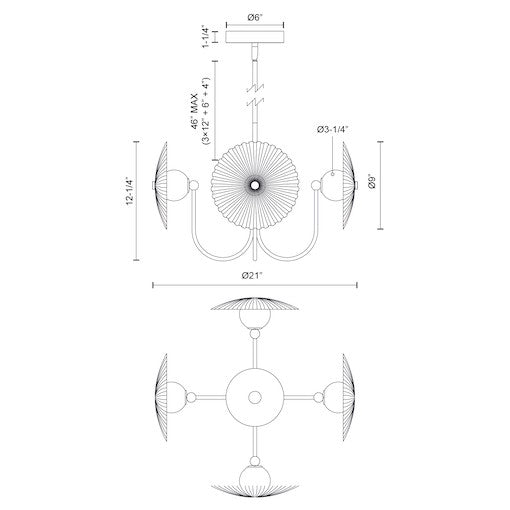 Hera 21-in Steel Pendant
