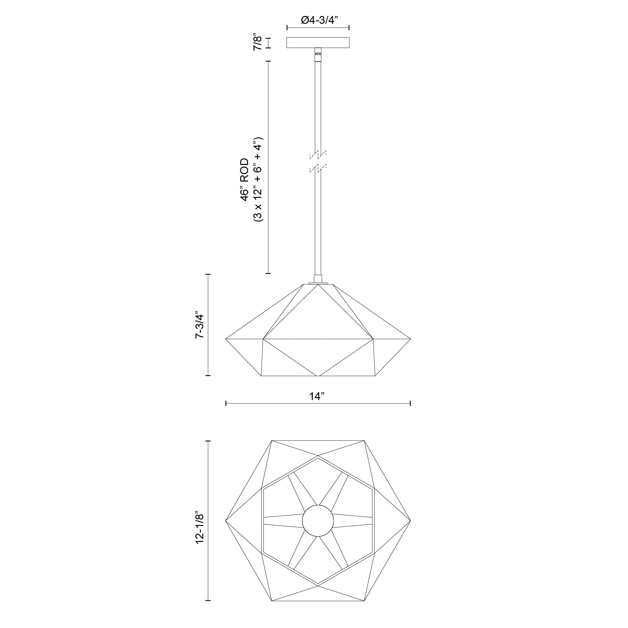 Krysta 14-in Steel Pendant