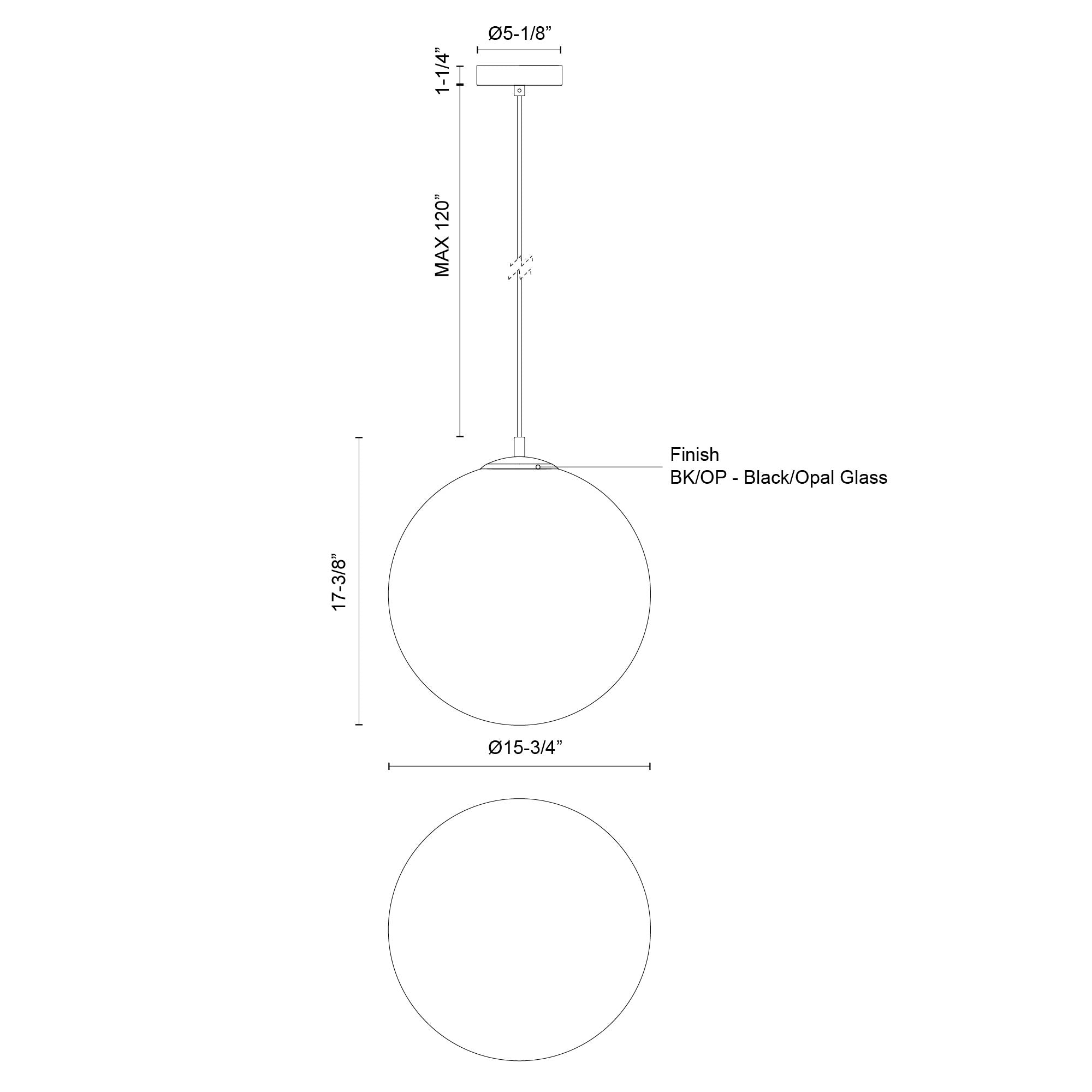 Marco 16-in (CCT) Steel Pendant