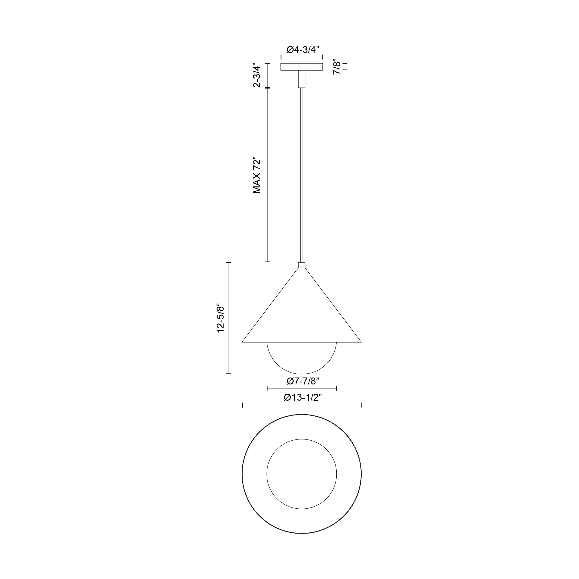 Remy 14-in Steel Pendant