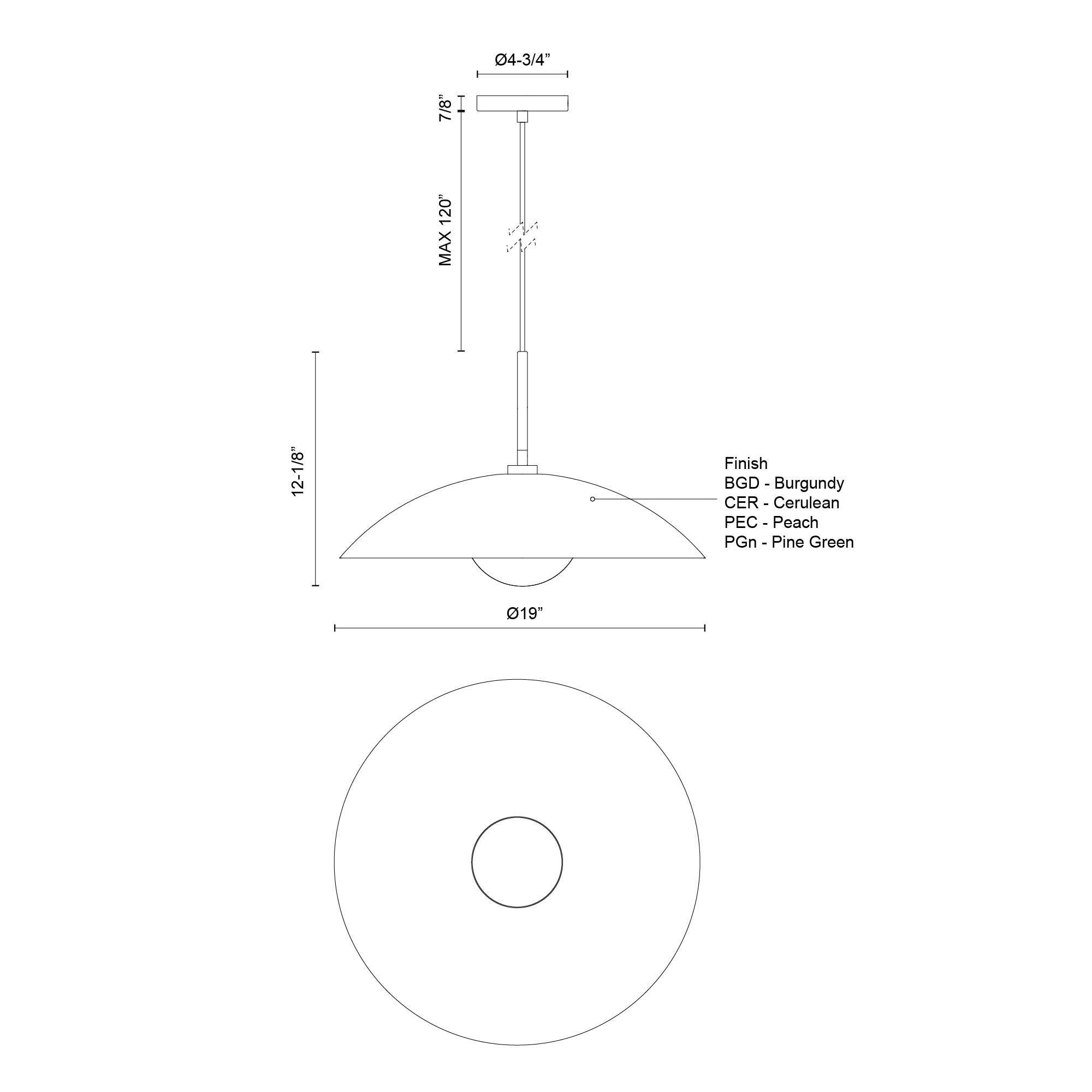 Regent 19-in Steel Pendant