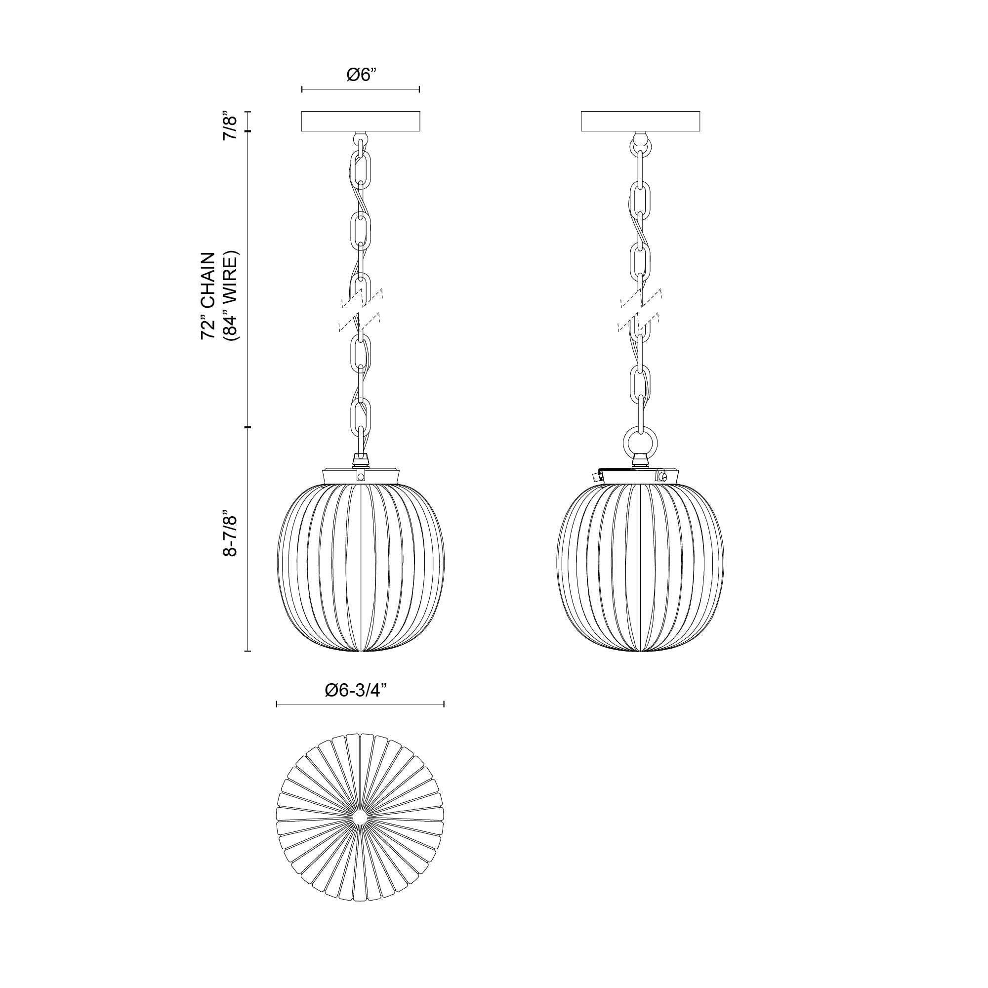 Cherise 7-in Steel Pendant