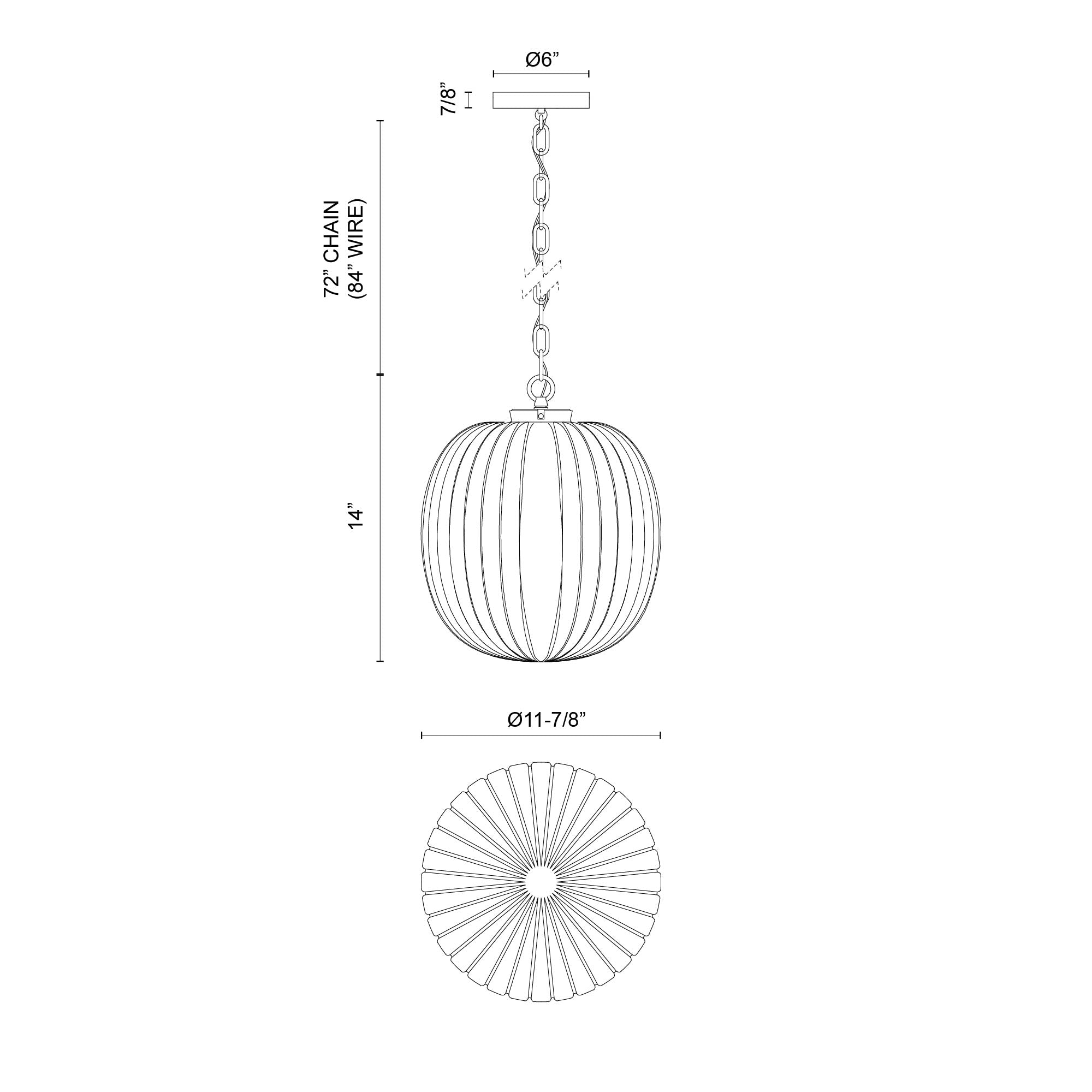 Cherise 12-in Steel Pendant