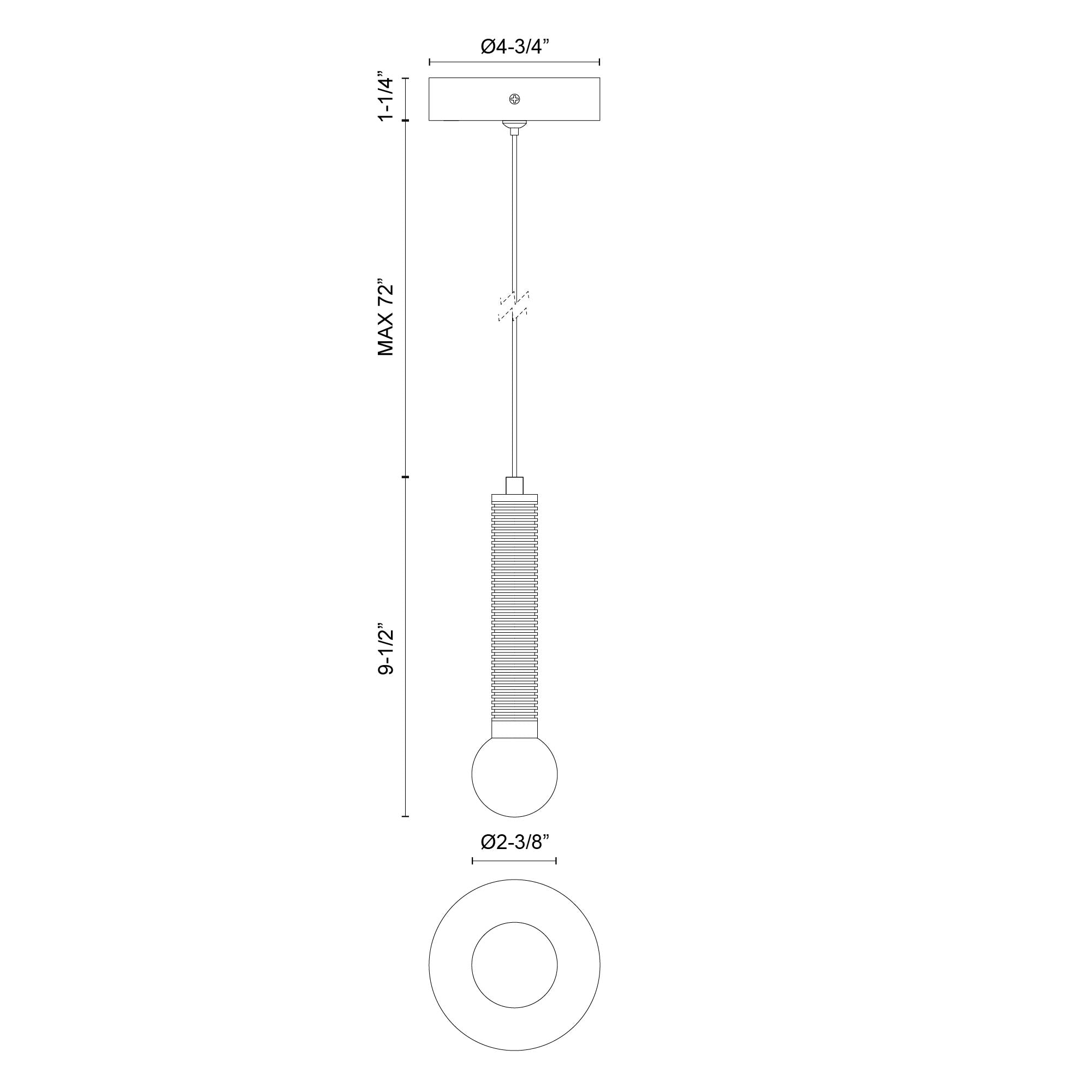 Arden 9-in Aluminum Pendant