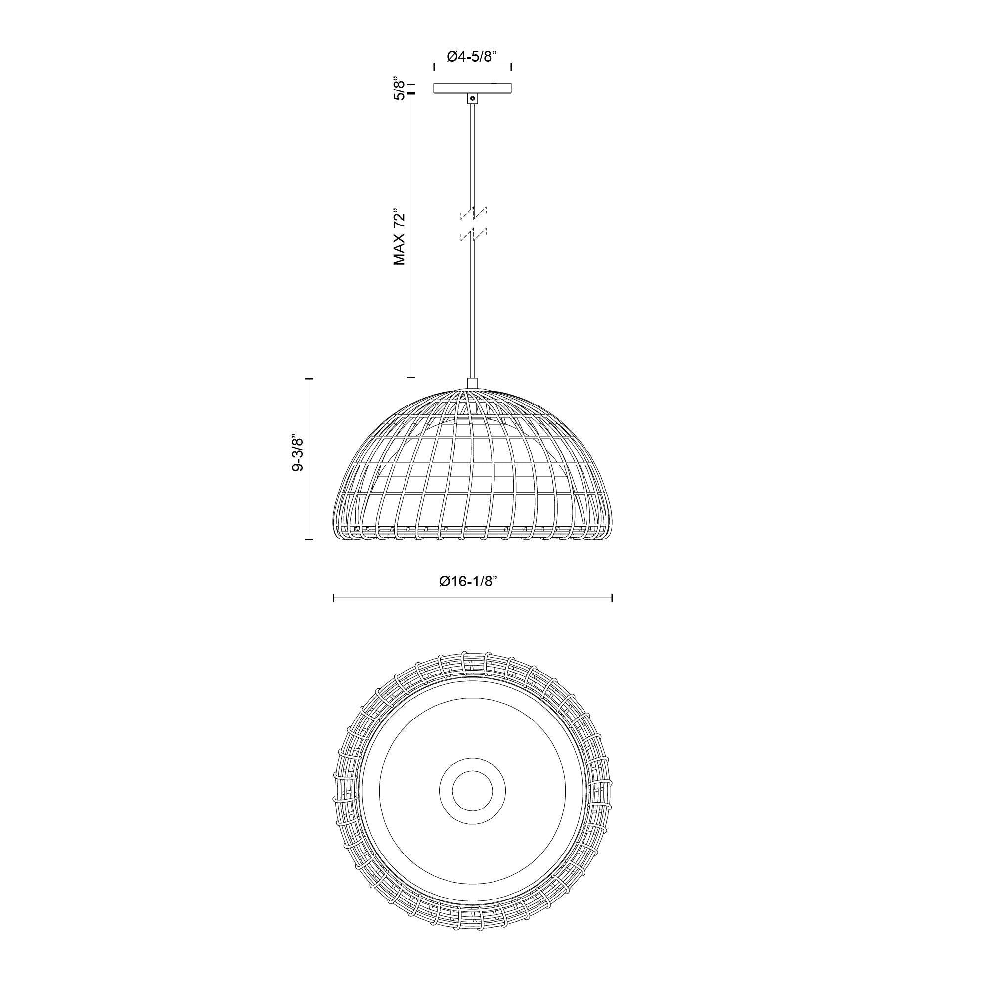 Bondi 16-in Steel Pendant