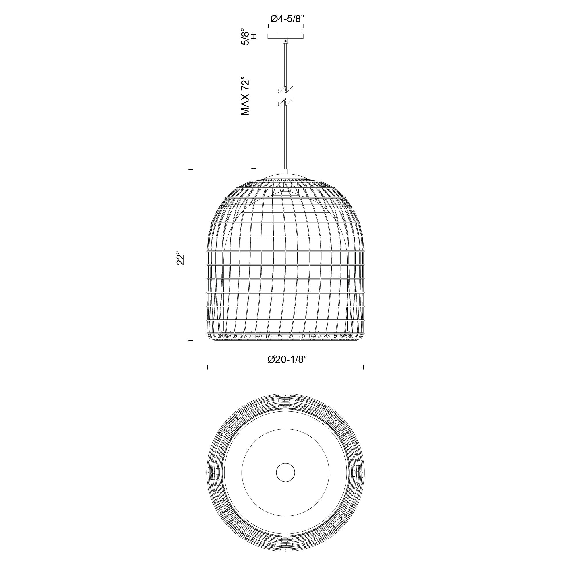 Bondi 20-in Steel Pendant