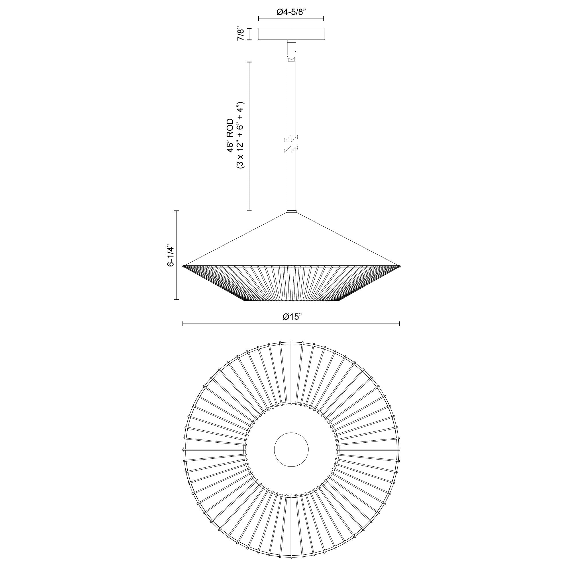 Daphne 15-in Steel Pendant