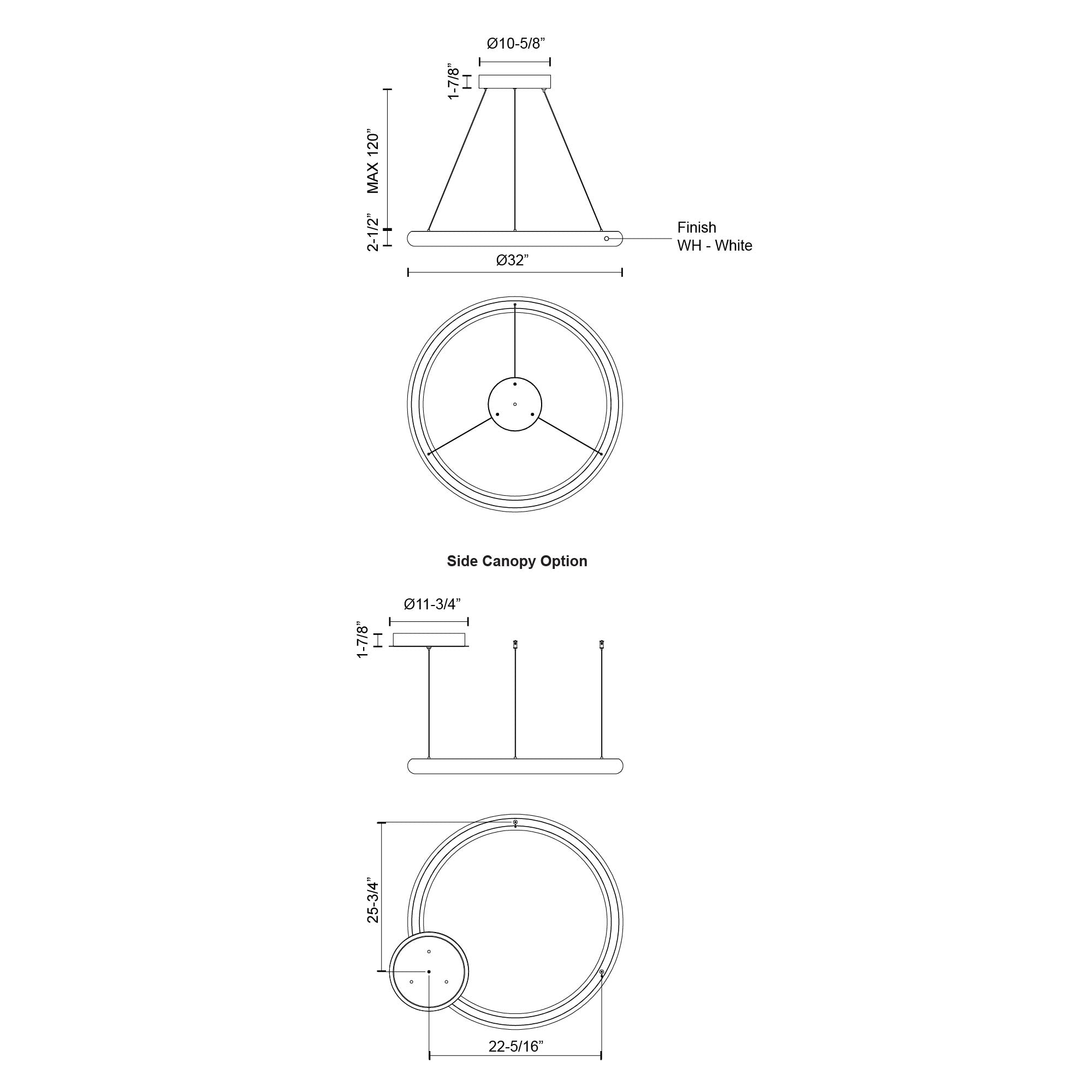 Cumulus Minor 32-in Steel Pendant