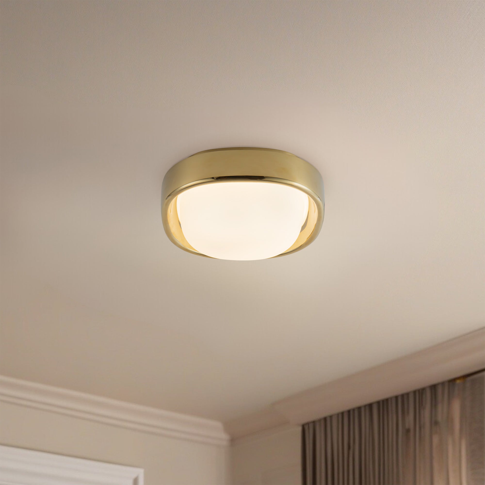 Pebble 8-in Brass Flush Mount