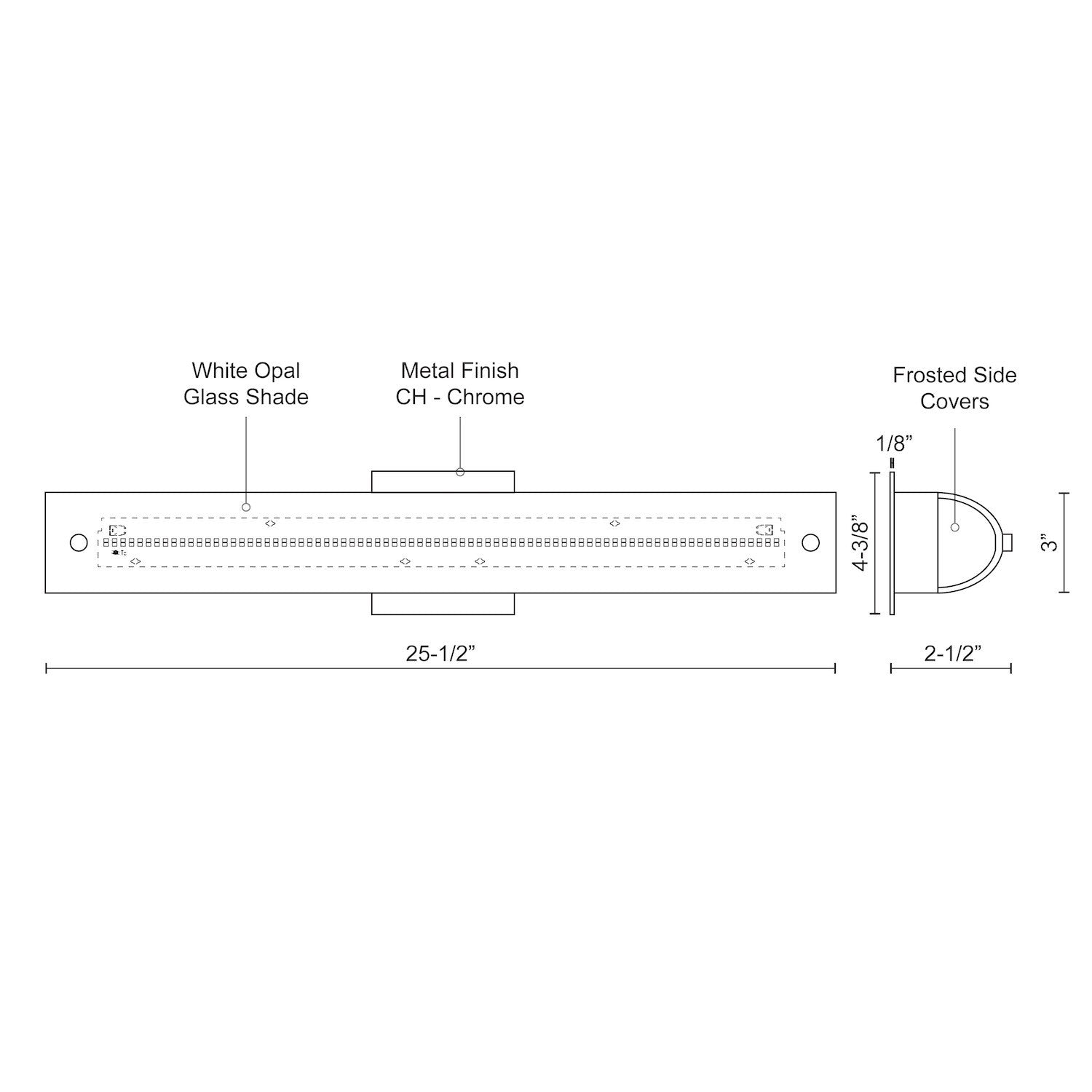 Peggy 25-in Aluminum Vanity Light