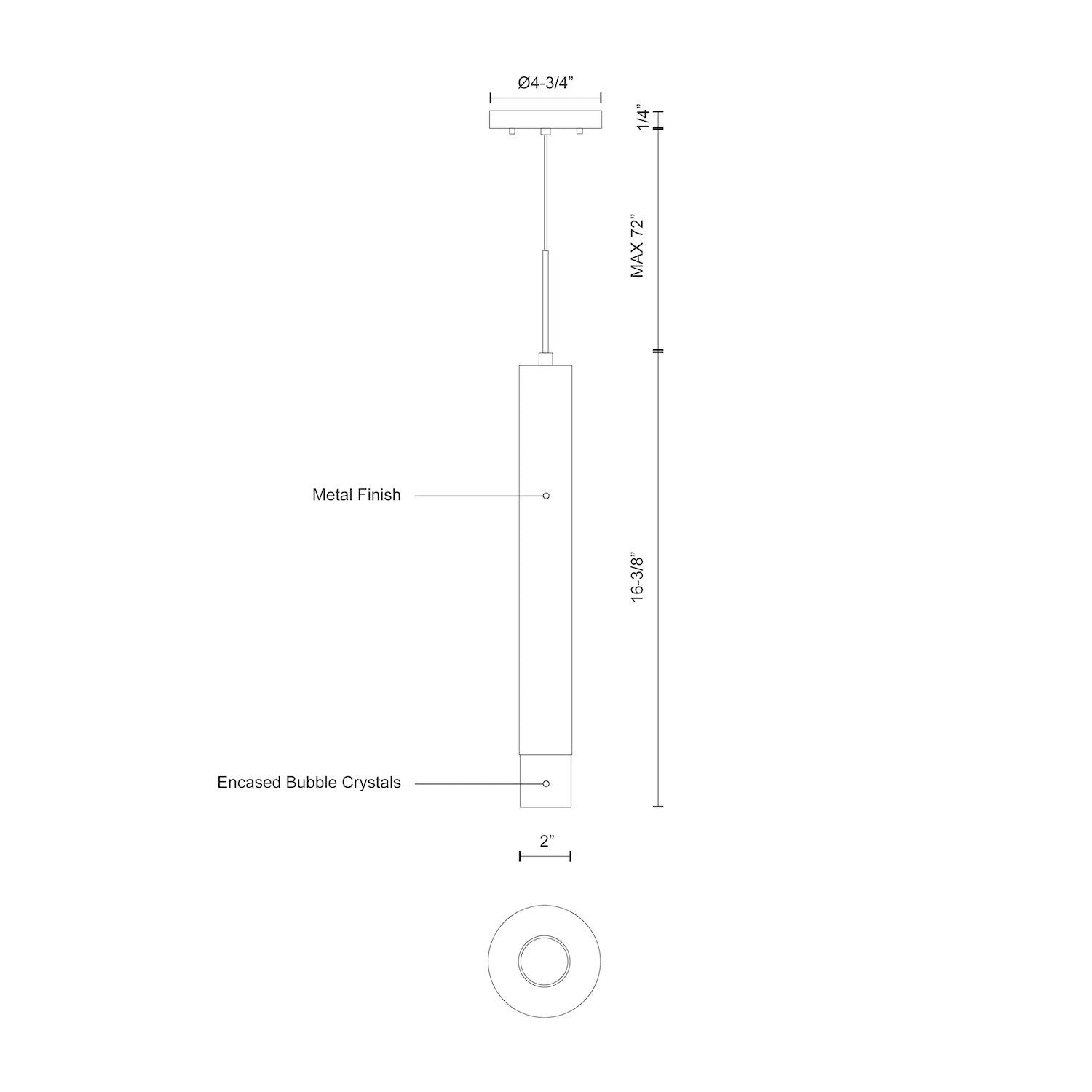 Pendula 16-in Steel Pendant