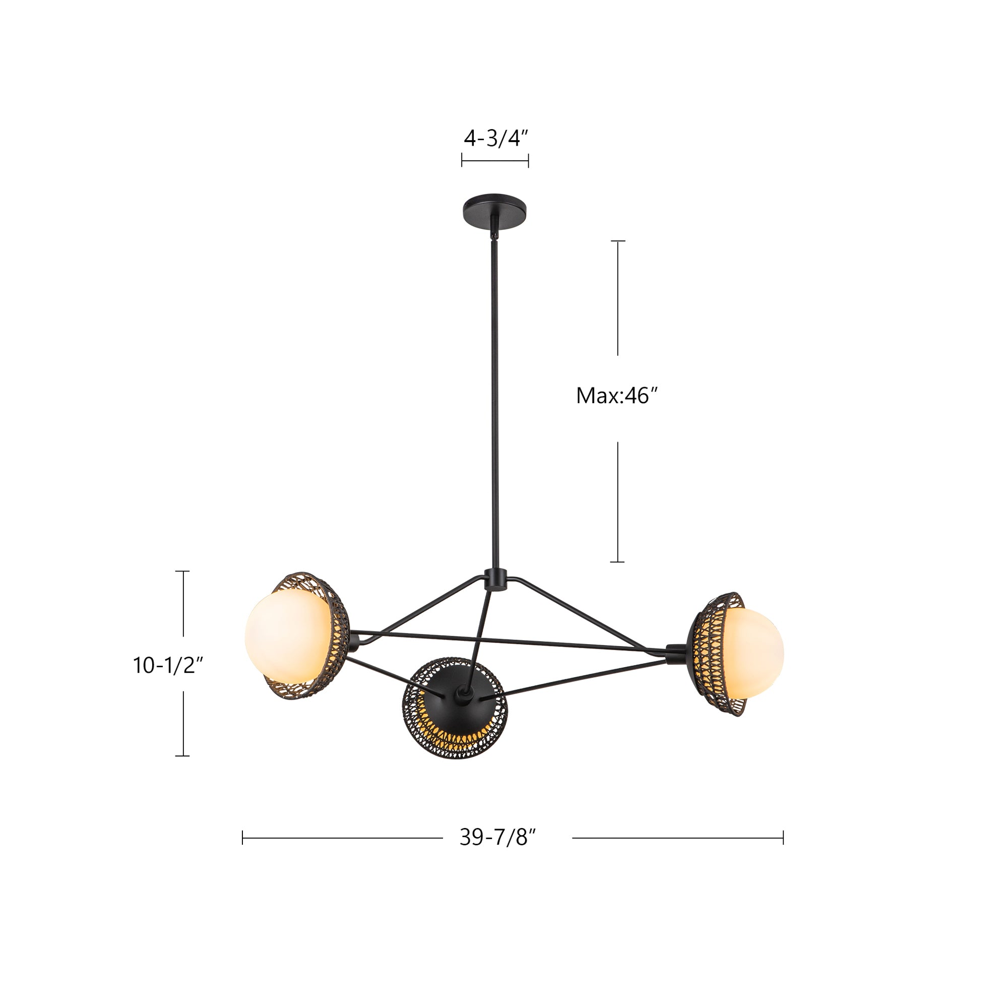 Perth 40-in Steel Chandelier