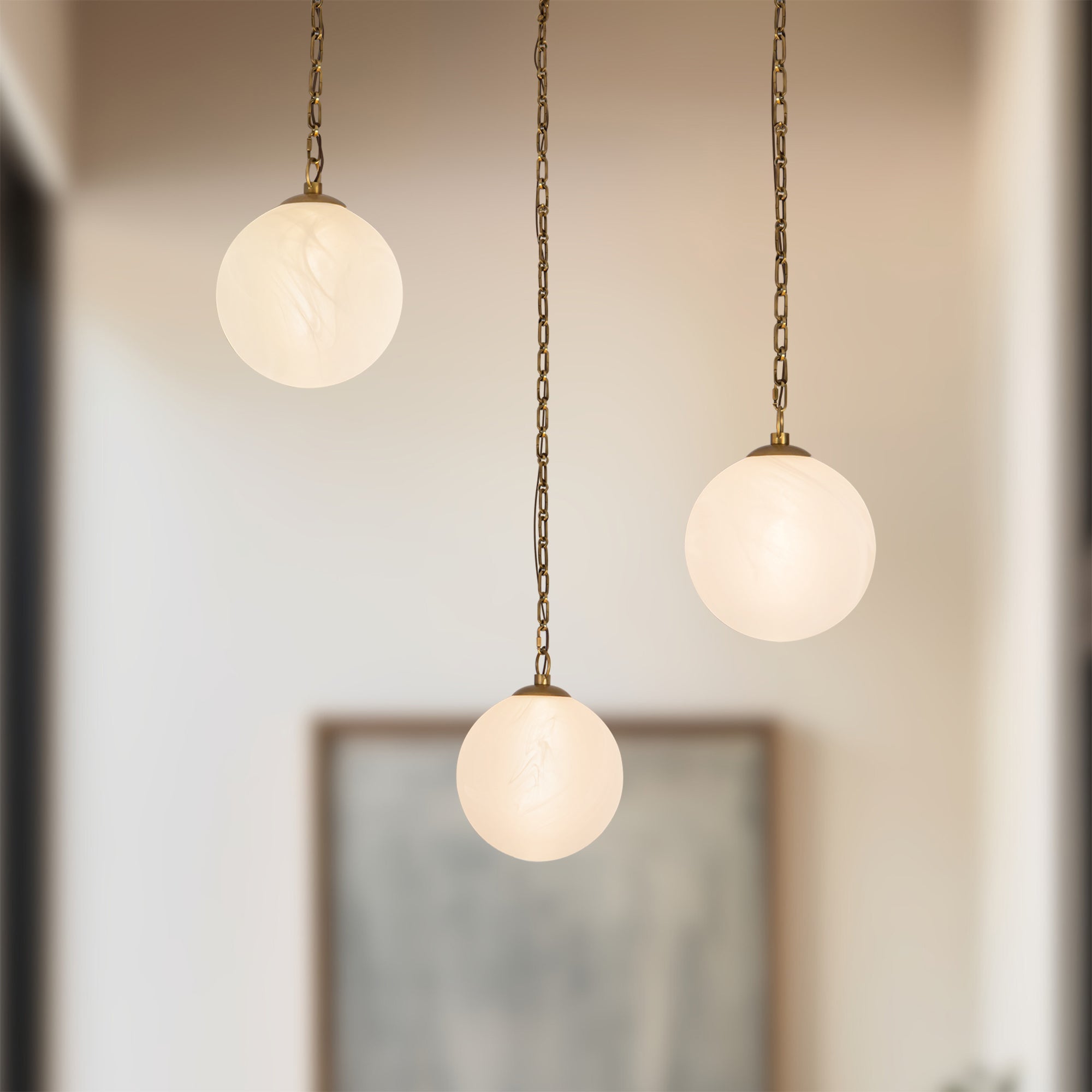 Petra 12-in 3 Light Steel Chandelier