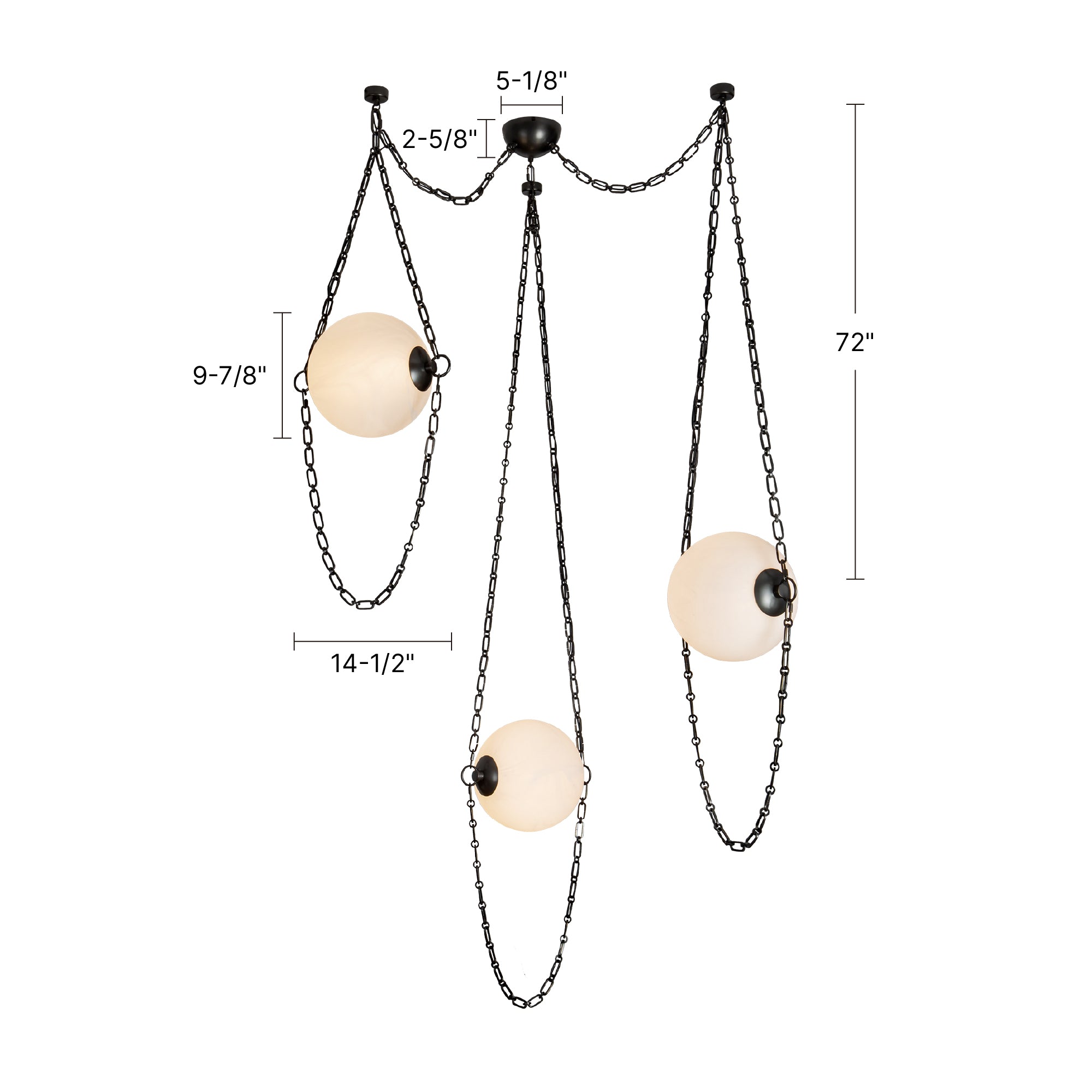 Petra 10-in 3 Light Steel Chandelier