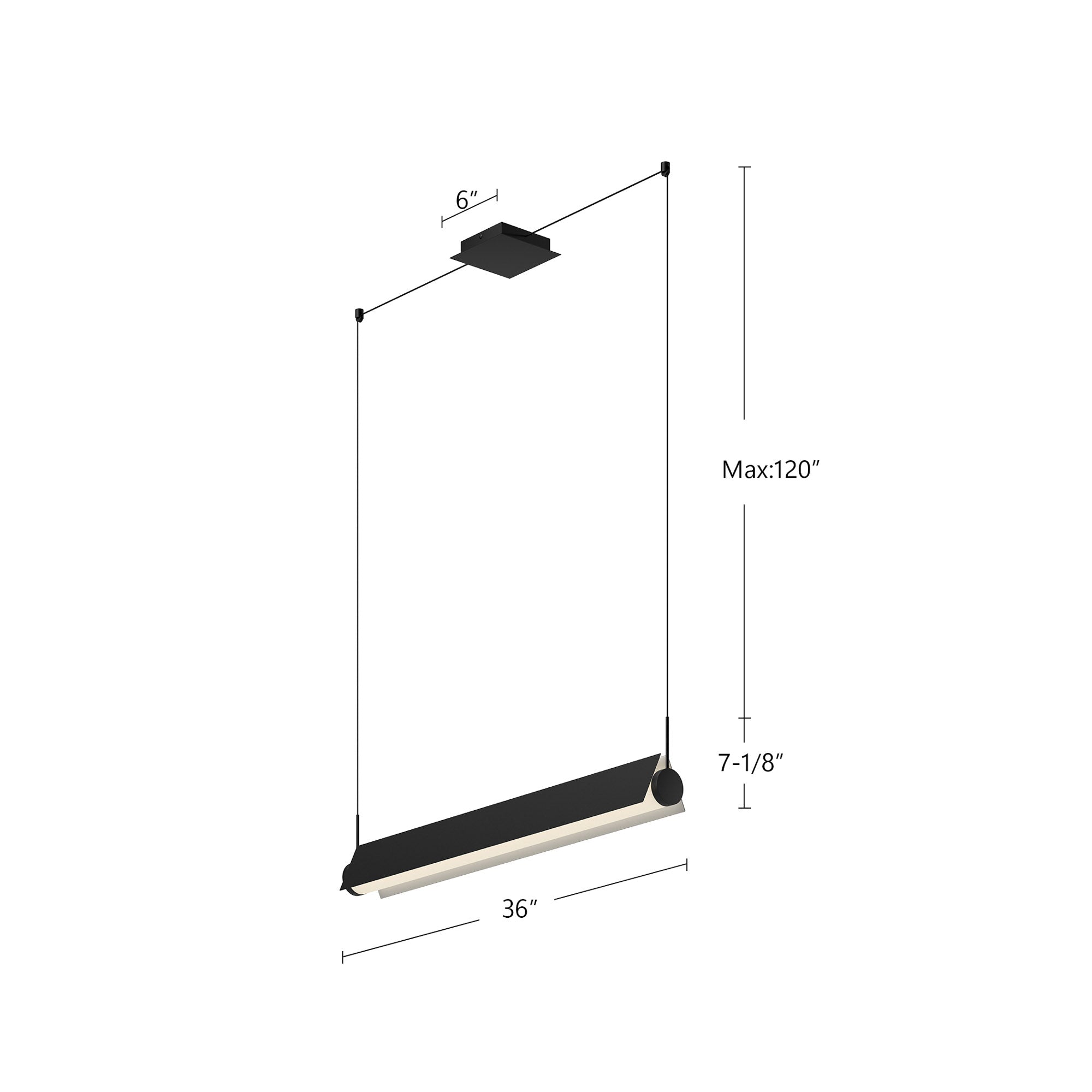 Phoenix 36-in Aluminum Linear Pendant