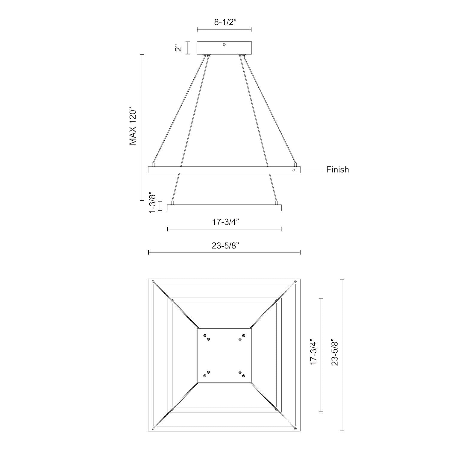 Piazza 24-in Aluminum Chandelier
