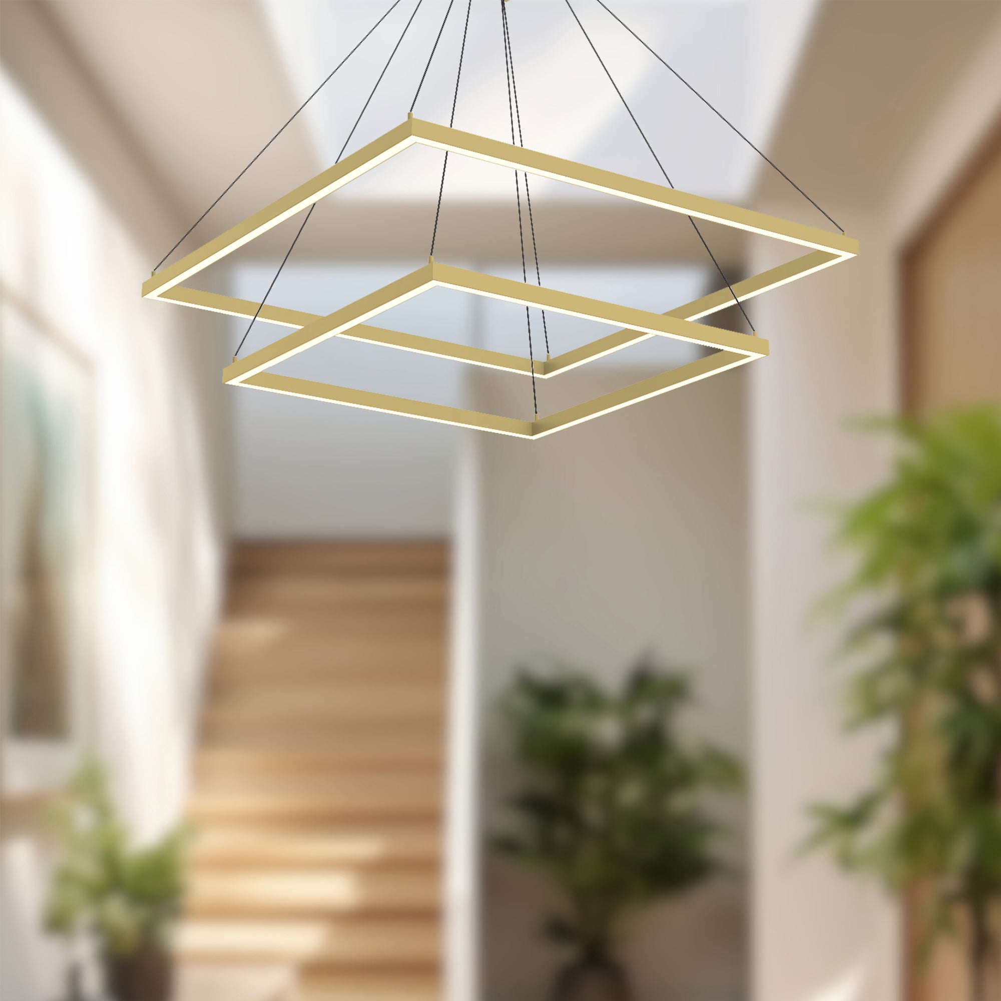 Piazza 32-in 2 Tier Aluminum Chandelier